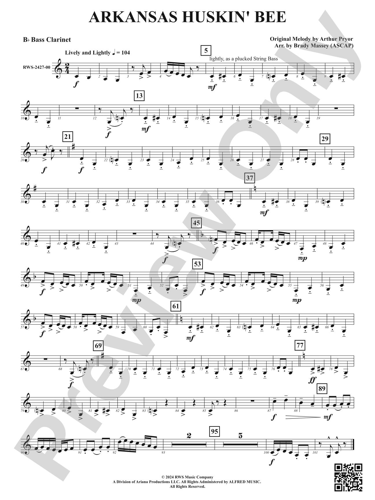 Arkansas Huskin' Bee: Bass Clarinet