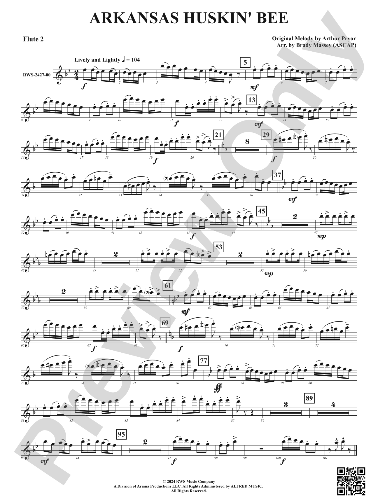 Arkansas Huskin' Bee: 2nd Flute