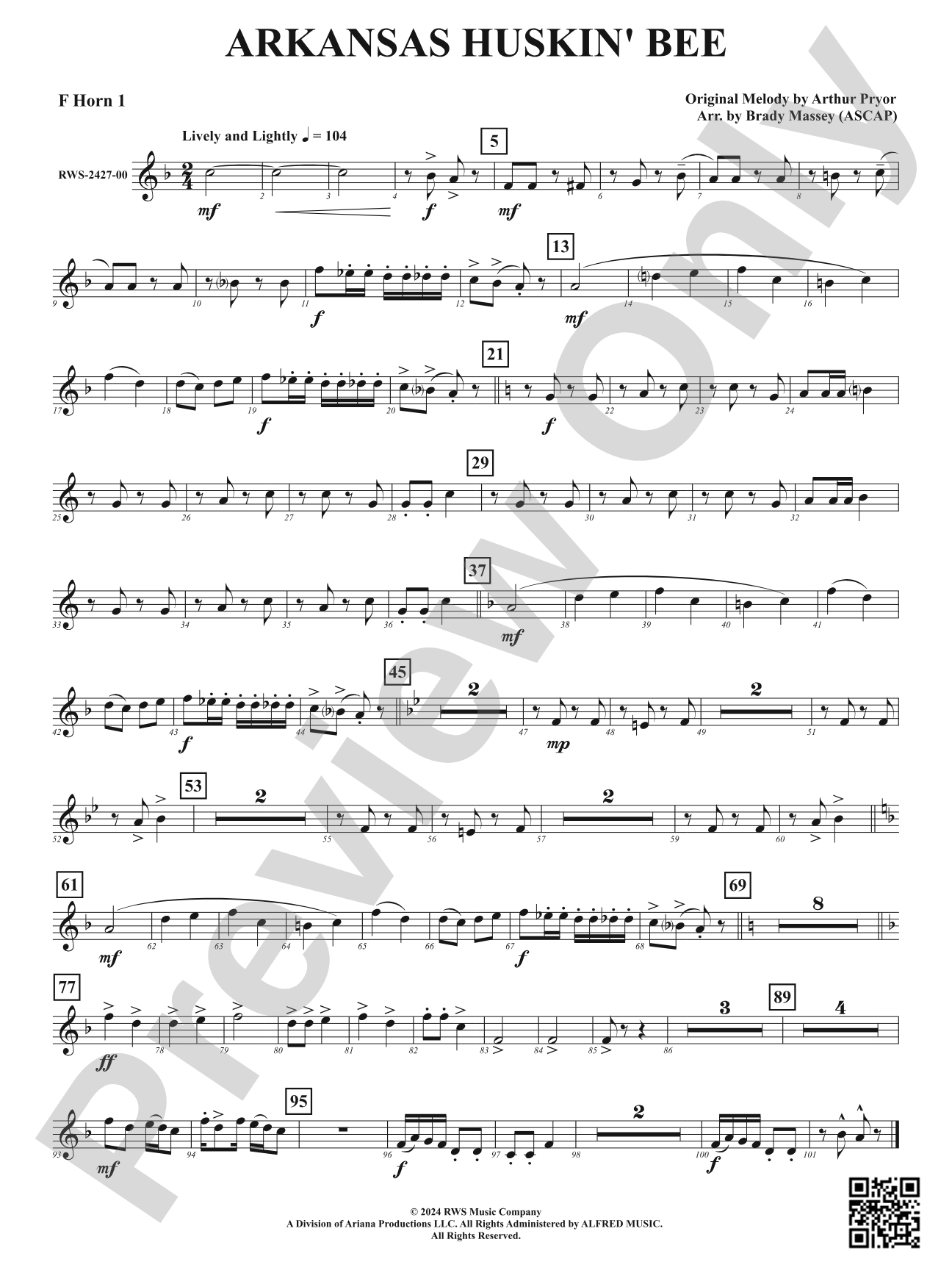 Arkansas Huskin' Bee: 1st F Horn