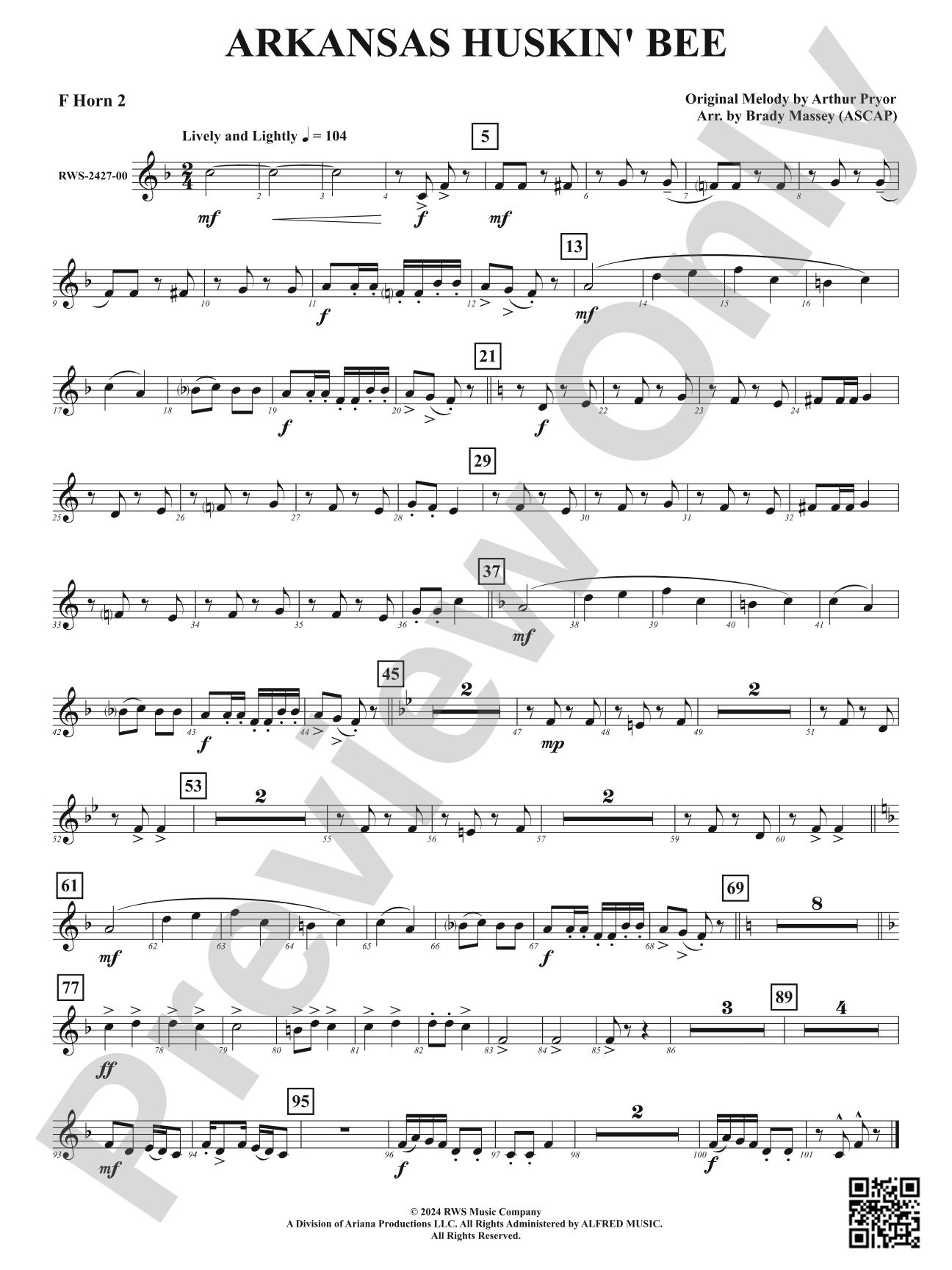 Arkansas Huskin' Bee: 2nd F Horn