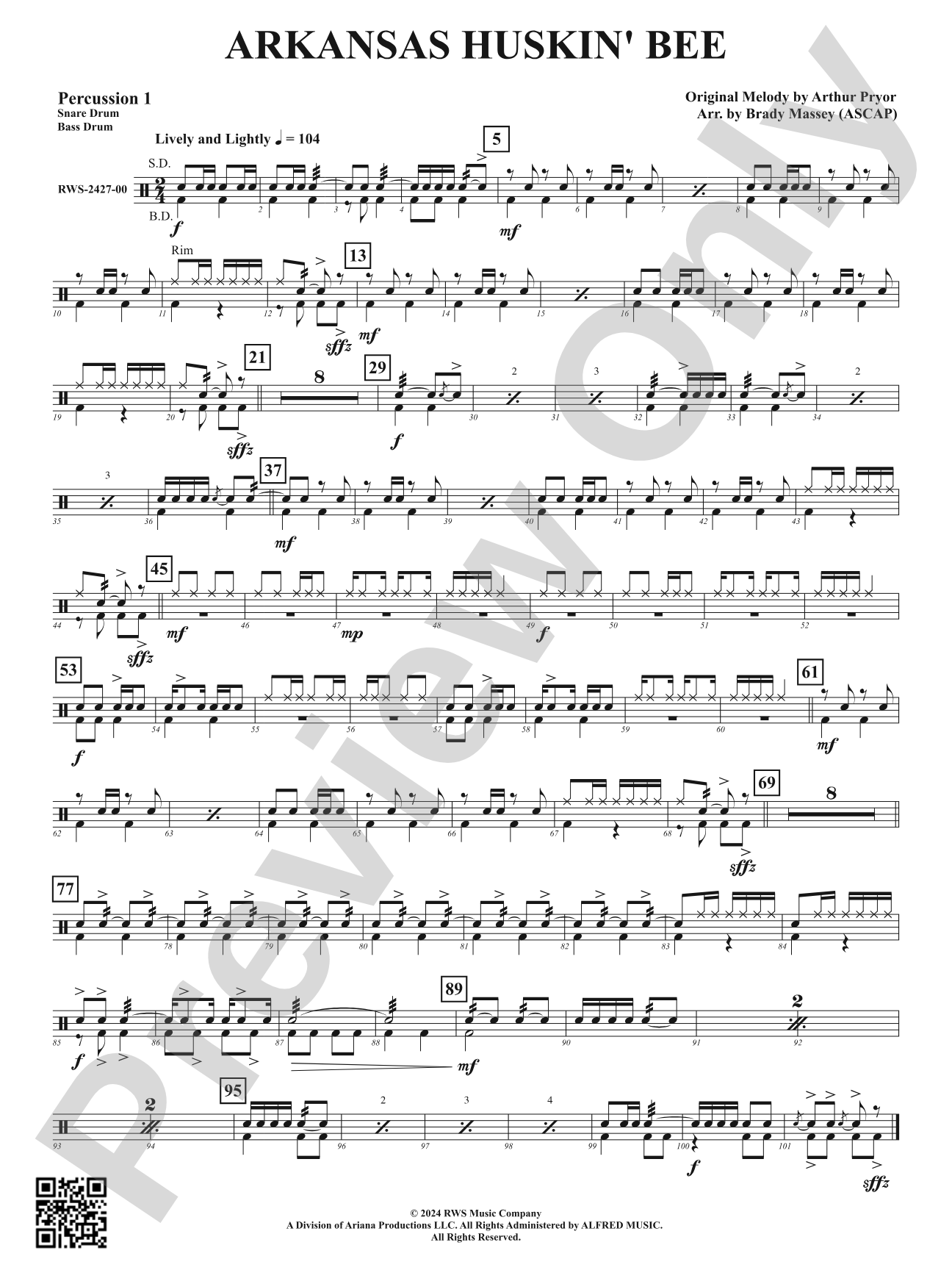 Arkansas Huskin' Bee: 1st Percussion