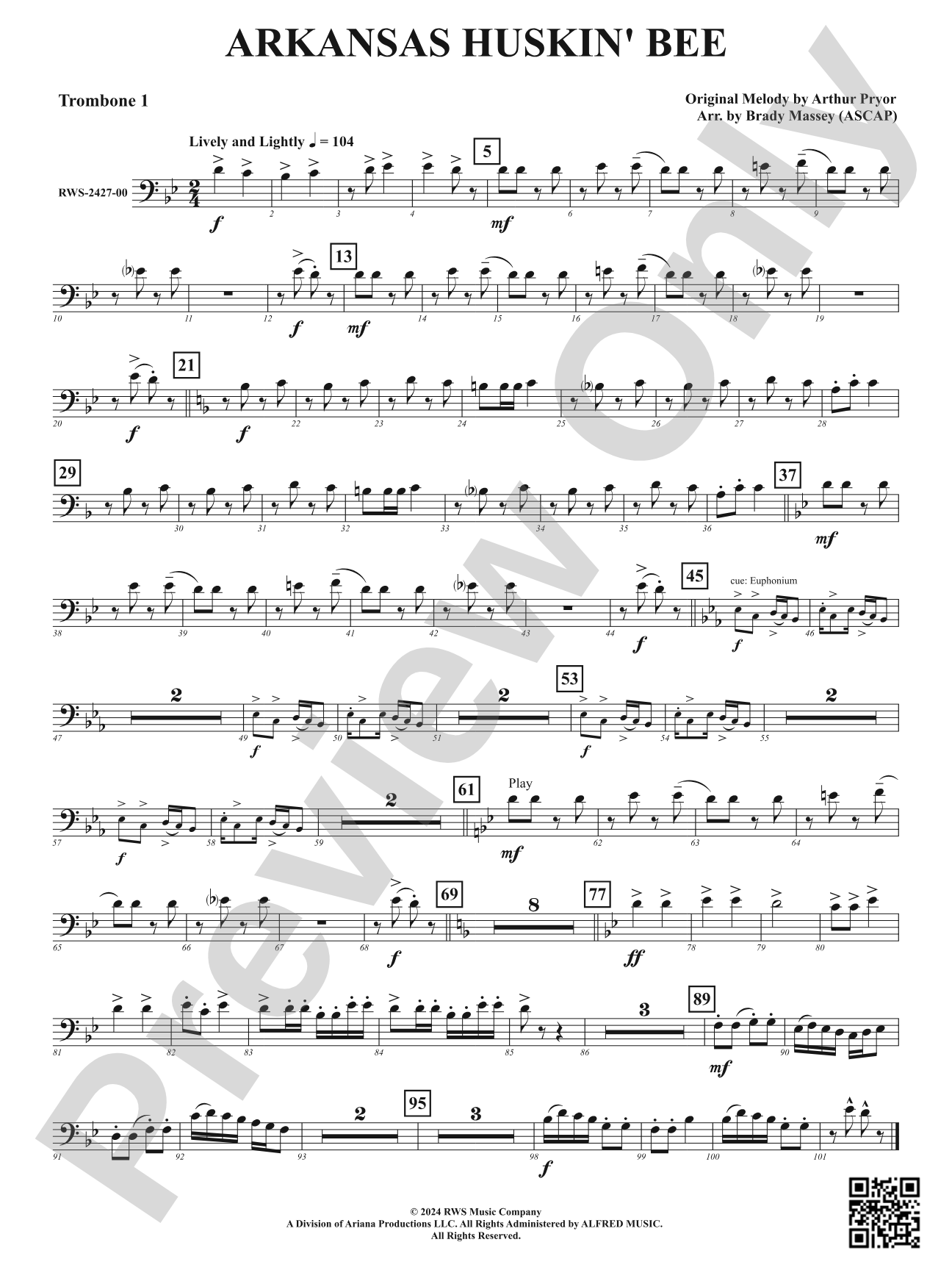 Arkansas Huskin' Bee: 1st Trombone
