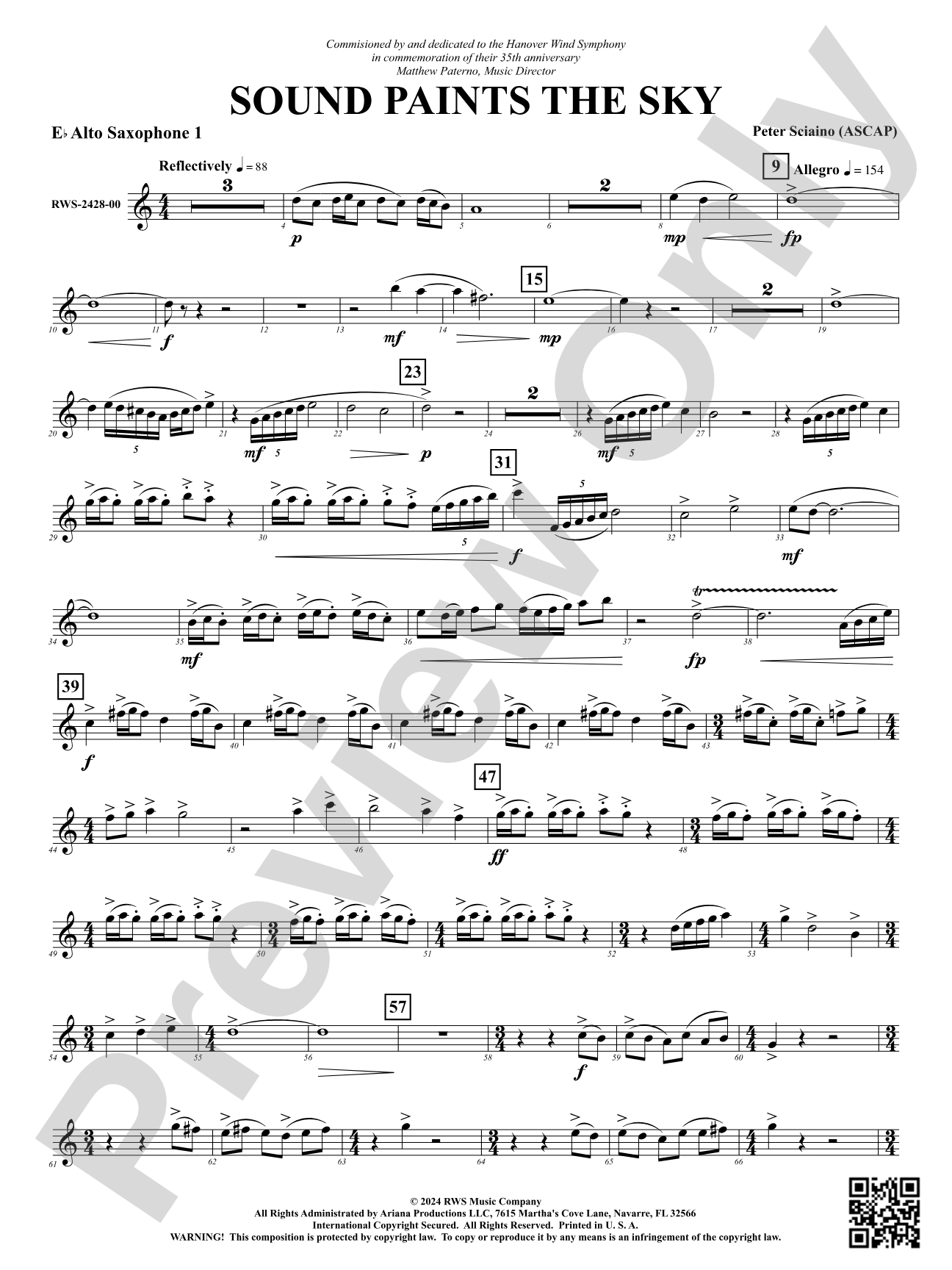 Sound Paints the Sky: 1st E-flat Alto Saxophone