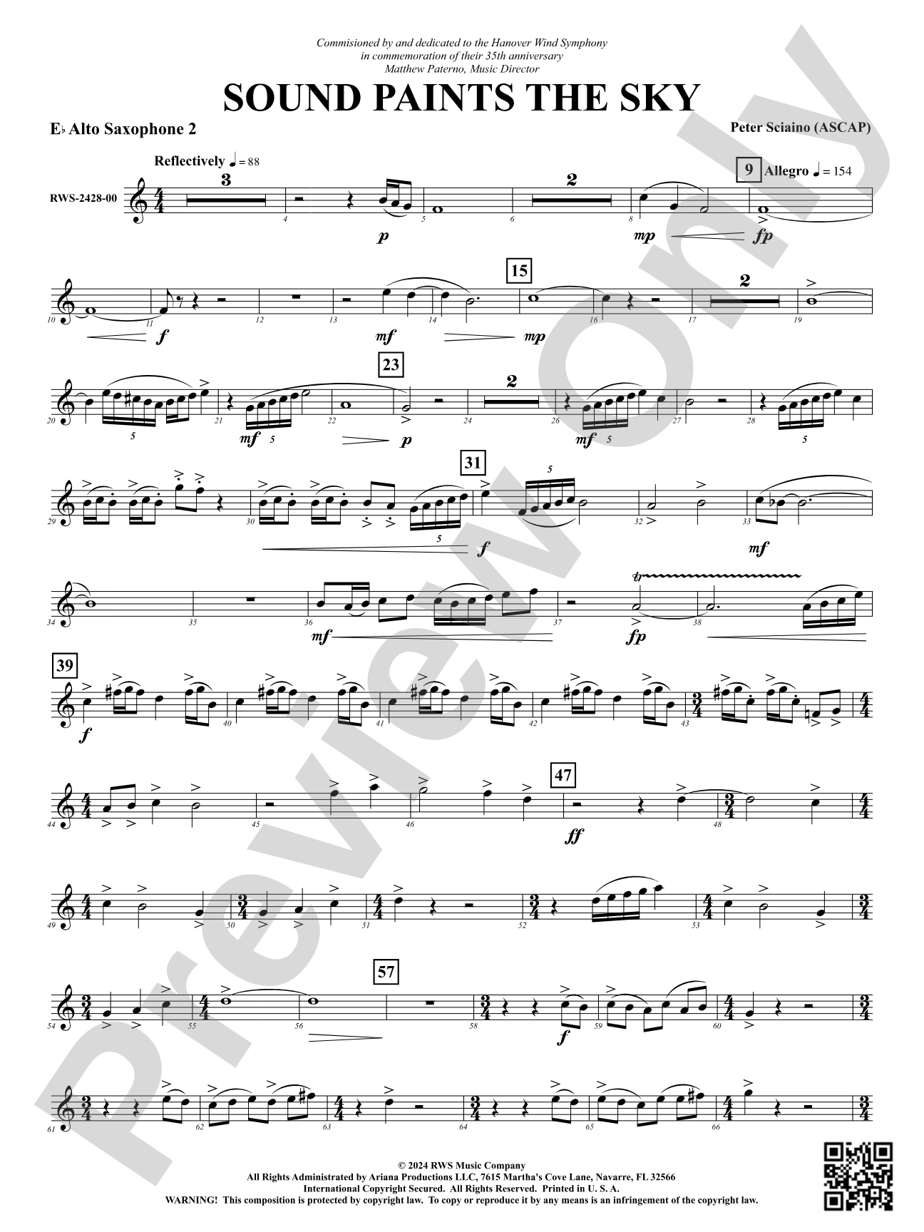 Sound Paints the Sky: 2nd E-flat Alto Saxophone