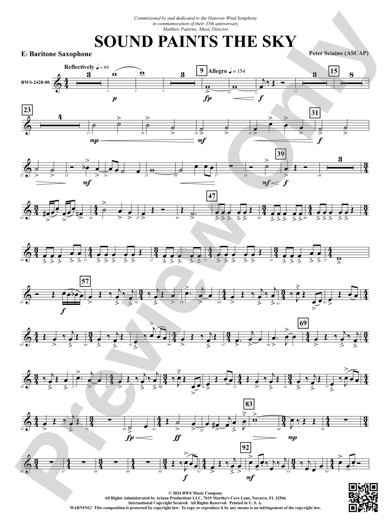 Sound Paints the Sky: E-flat Baritone Saxophone