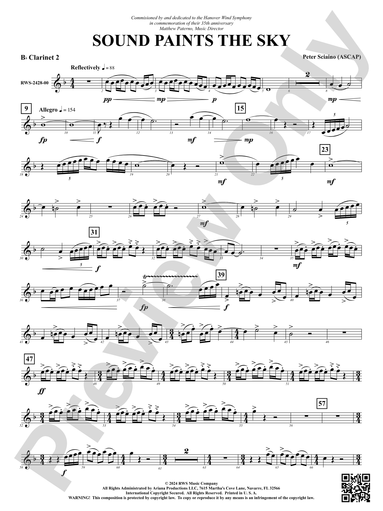 Sound Paints the Sky: 2nd B-flat Clarinet