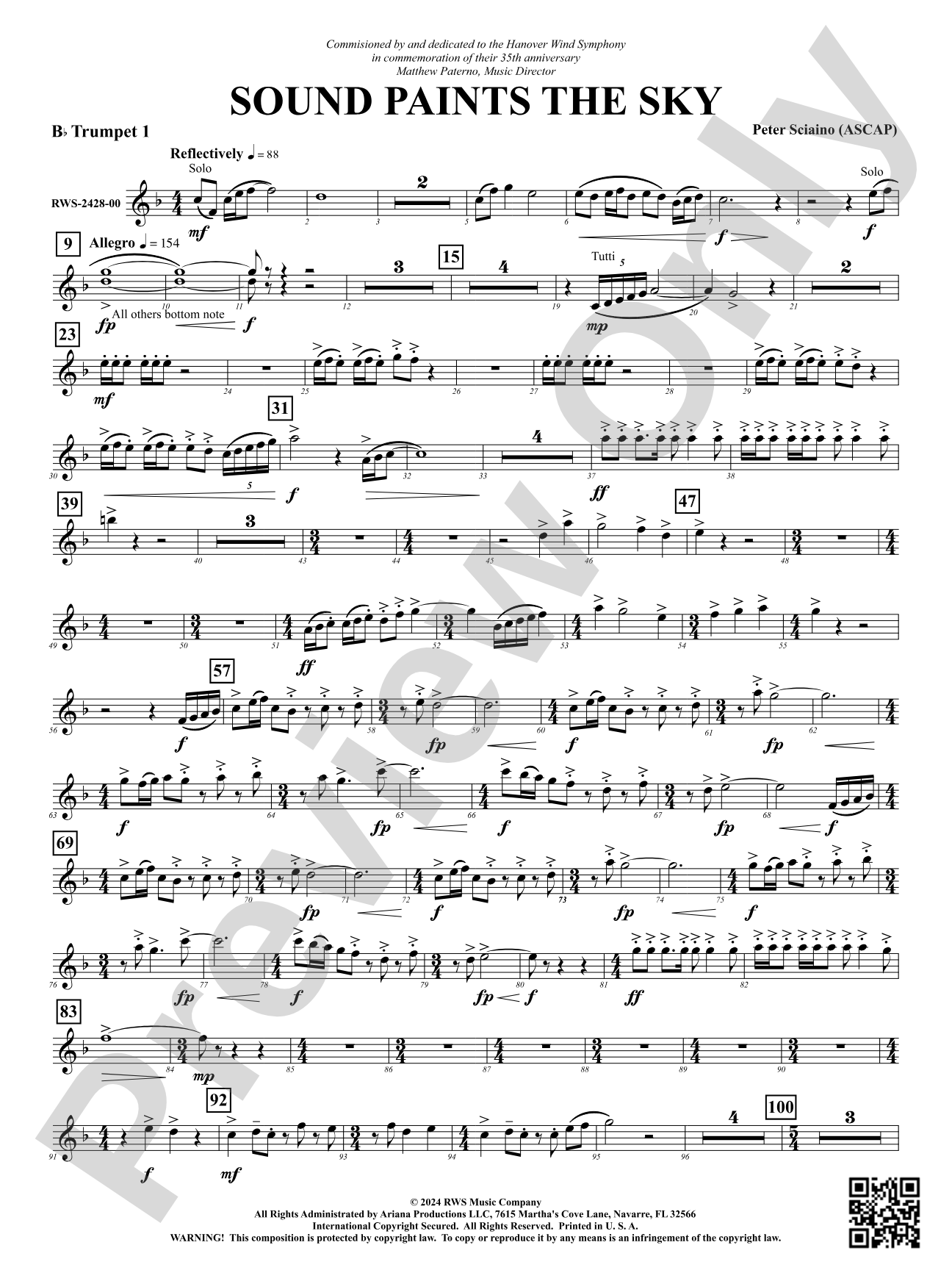 Sound Paints the Sky: 1st B-flat Trumpet