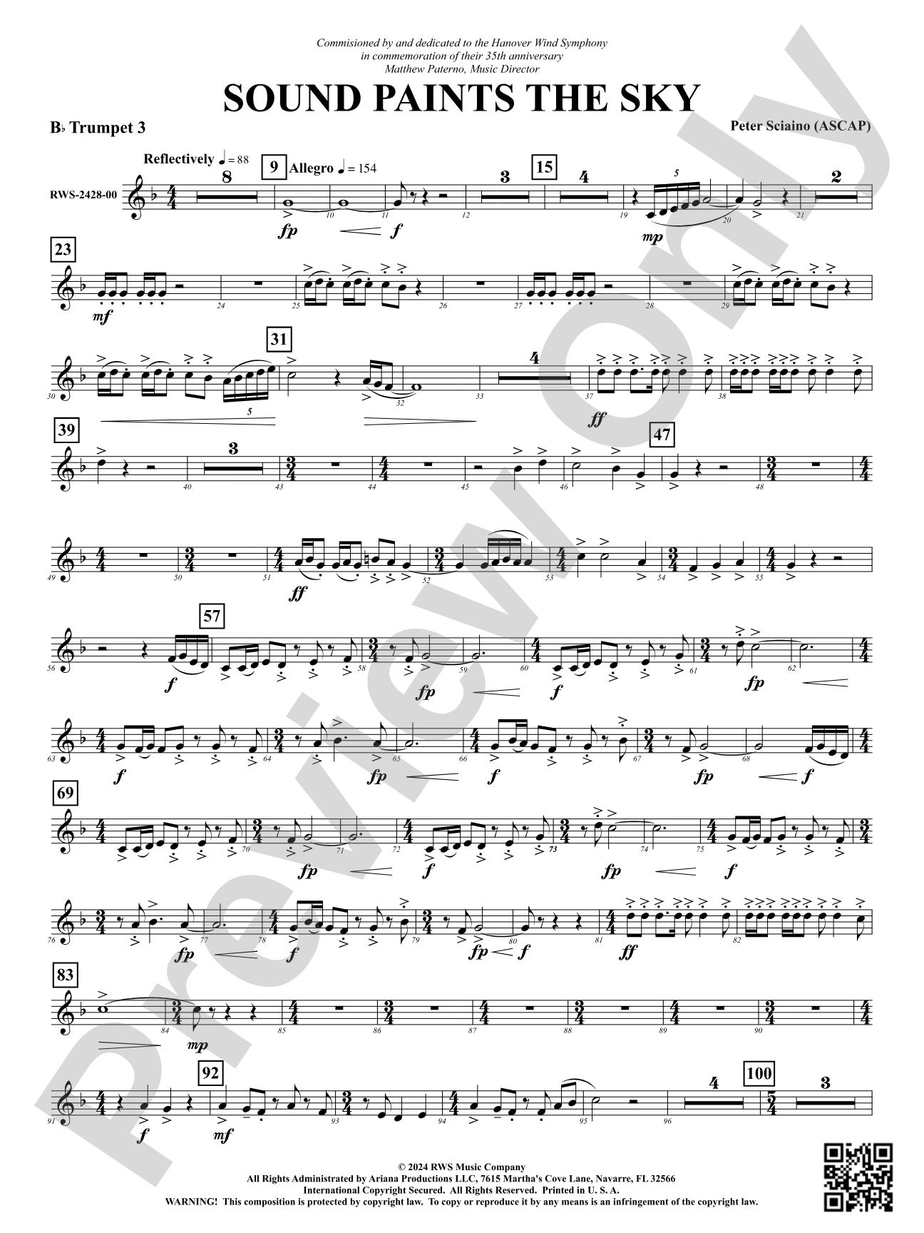 Sound Paints the Sky: 3rd B-flat Trumpet