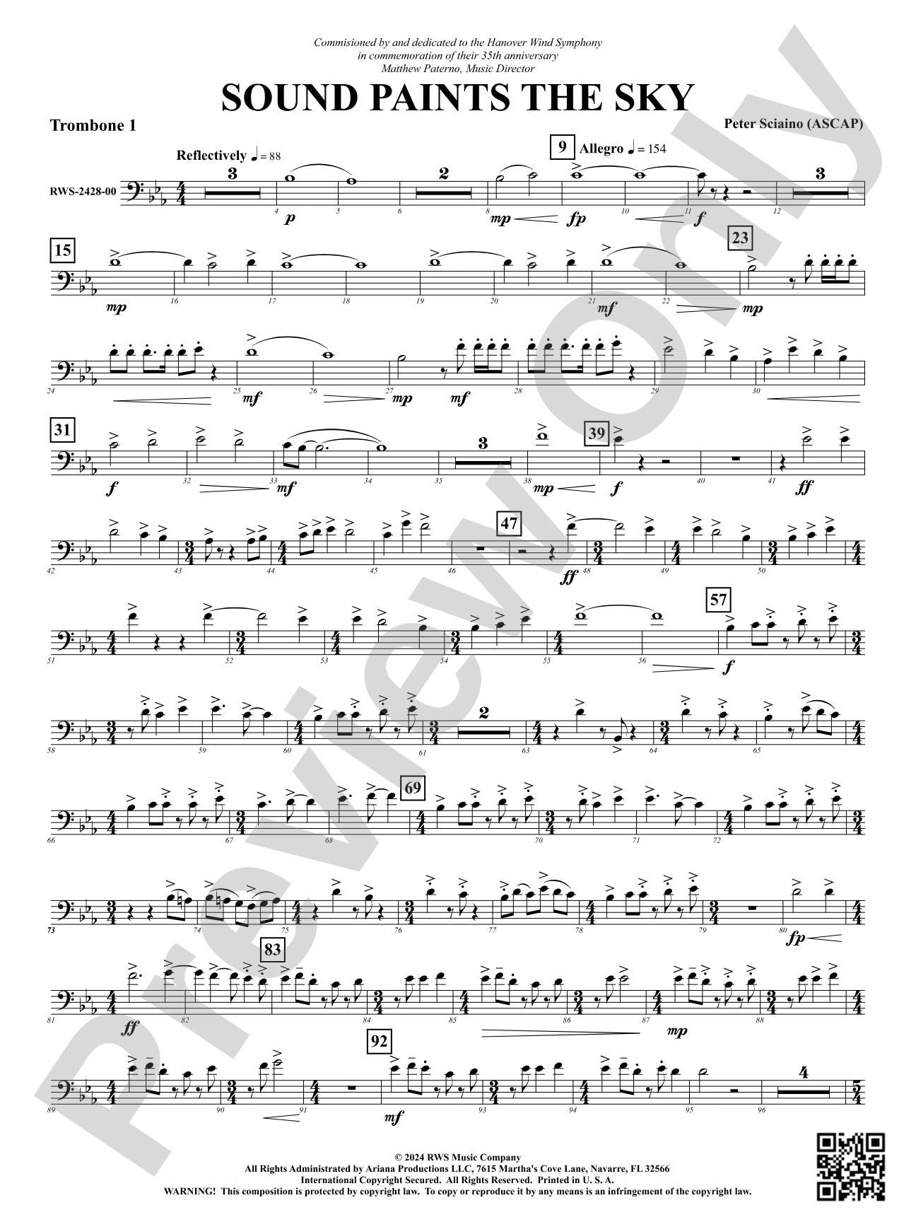 Sound Paints the Sky: 1st Trombone
