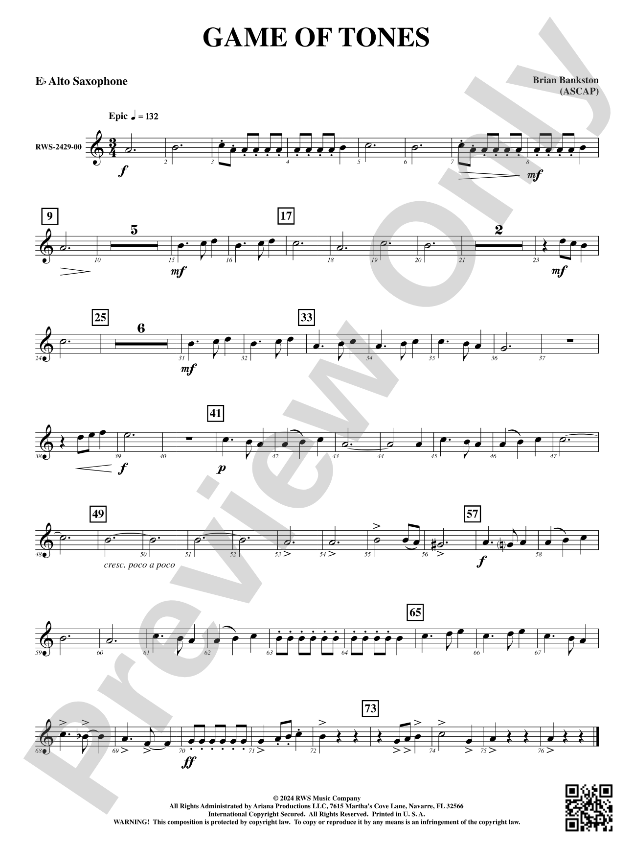 Game of Tones: 1st E-flat Alto Saxophone
