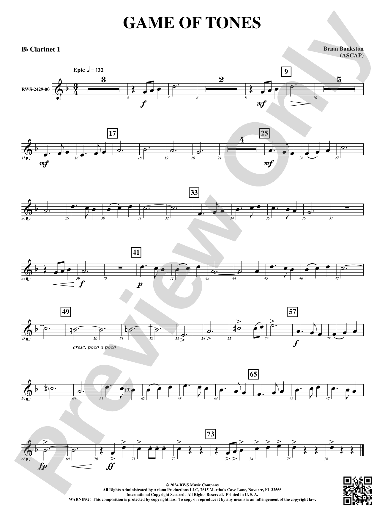 Game of Tones: 1st B-flat Clarinet