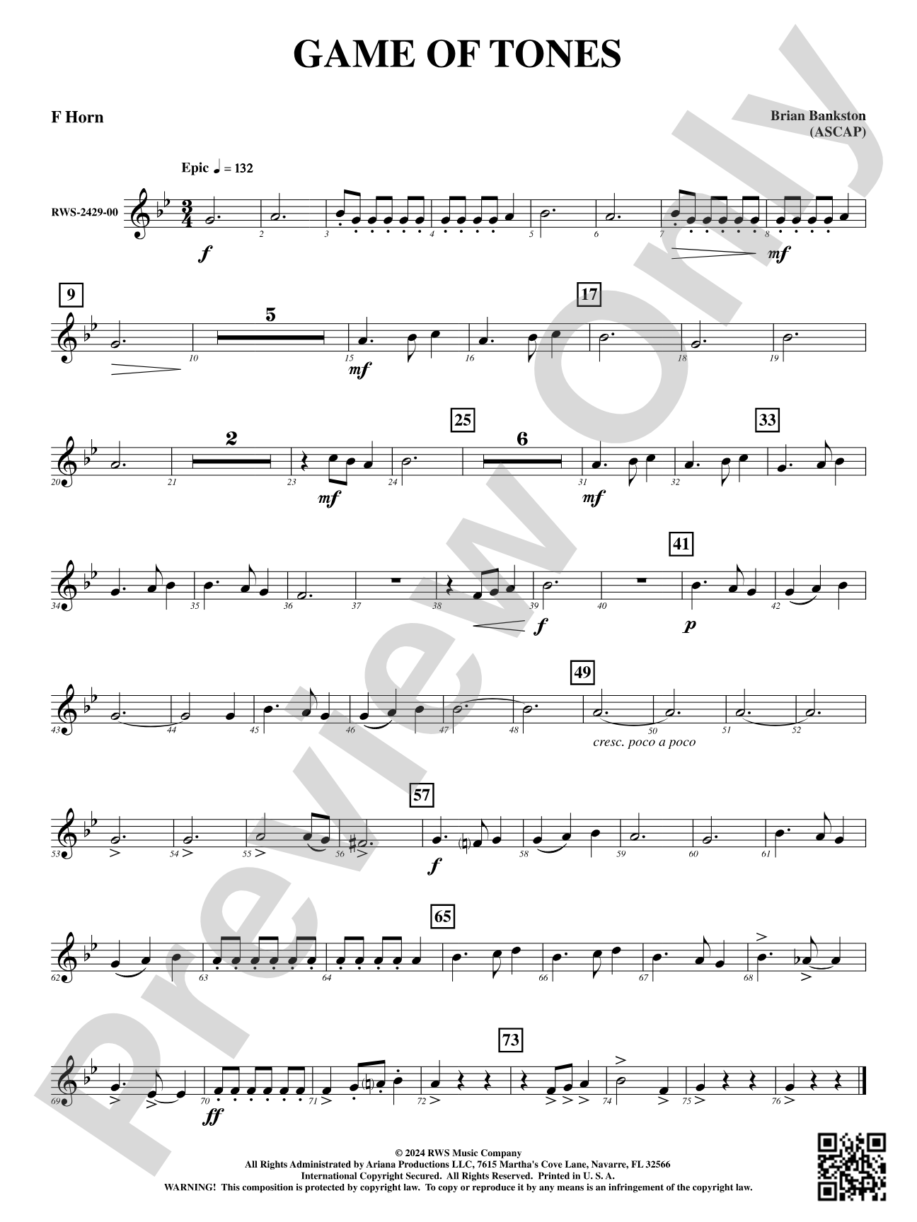 Game of Tones: 1st F Horn