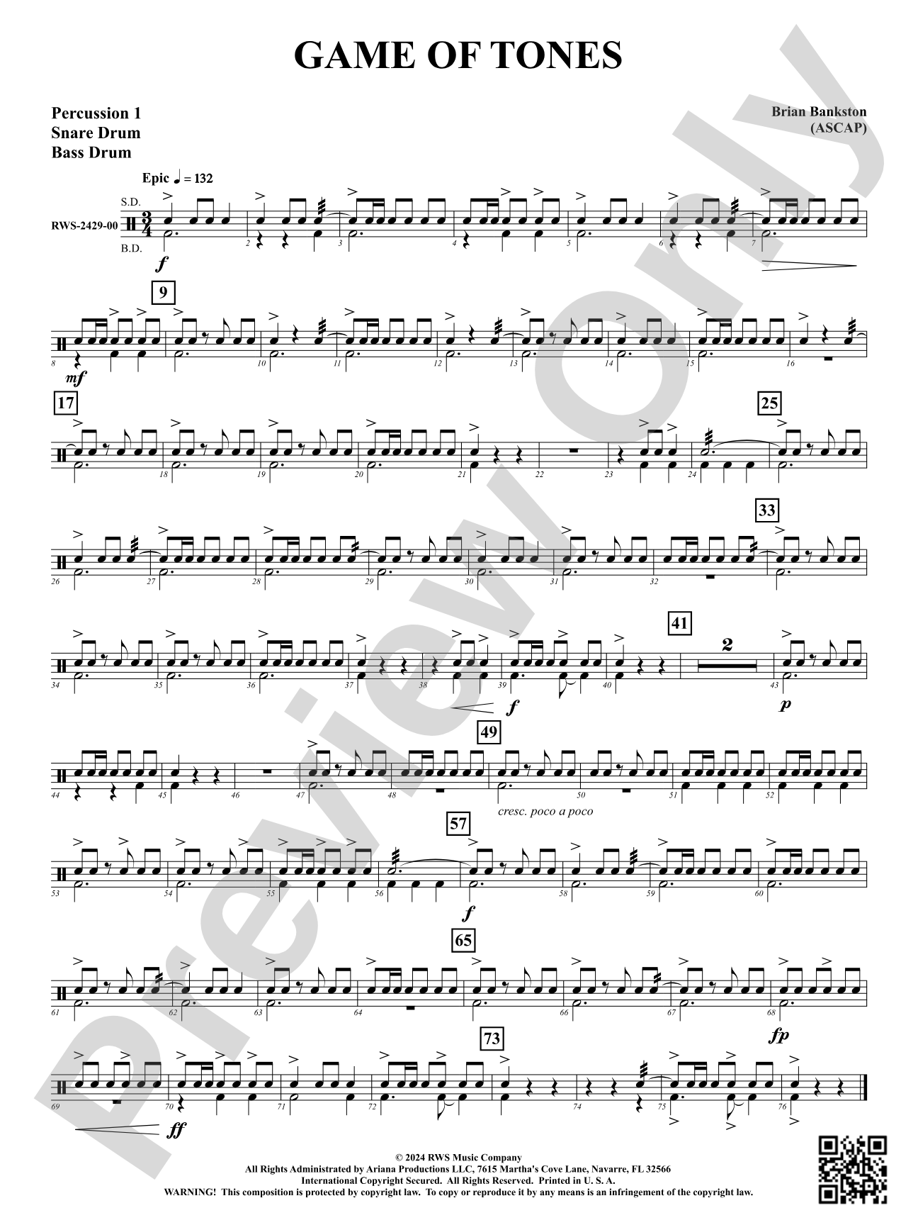 Game of Tones: 1st Percussion