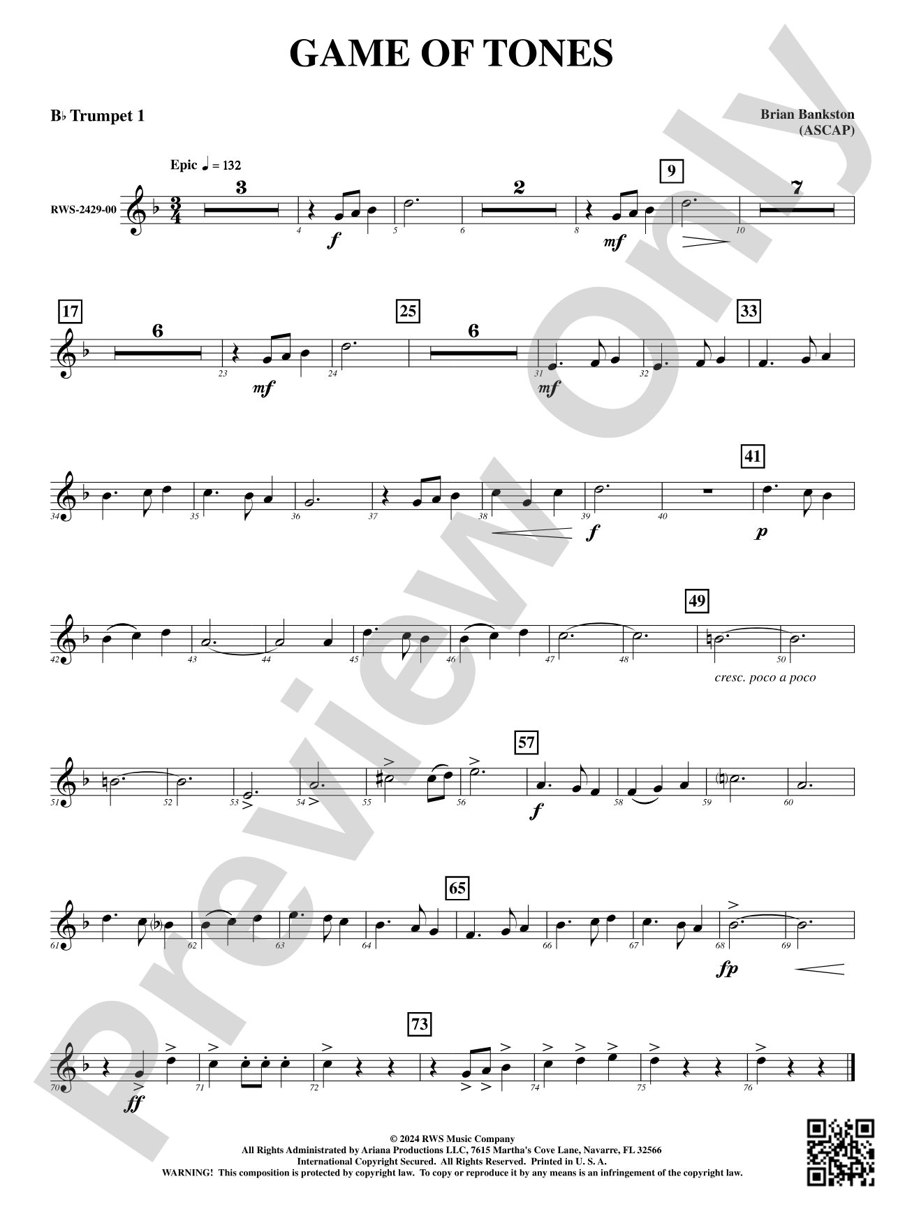 Game of Tones: 1st B-flat Trumpet