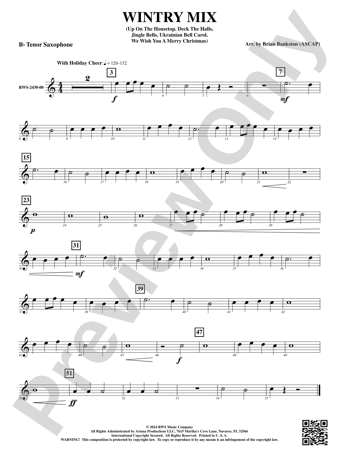 Wintry Mix: B-flat Tenor Saxophone
