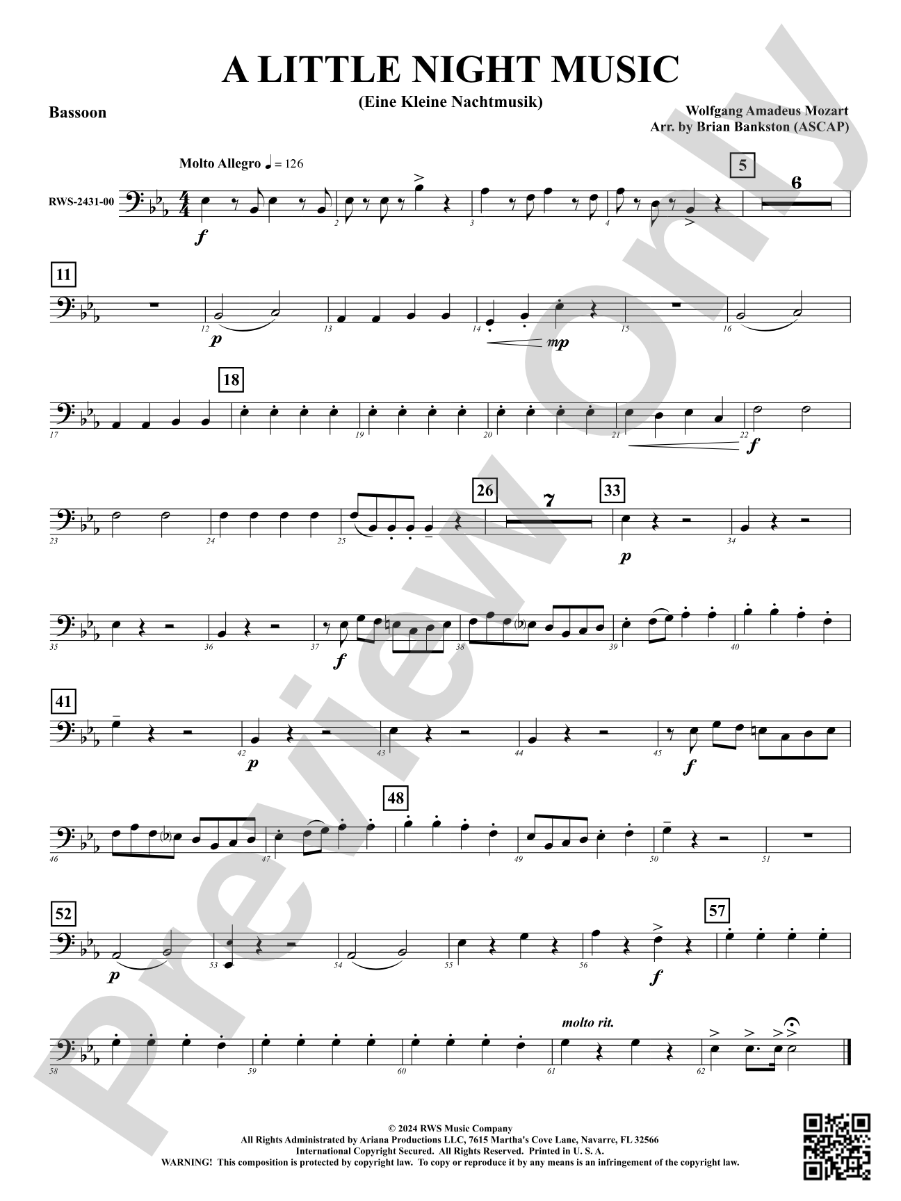 A Little Night Music - (Eine Kleine Nachtmusik): Bassoon