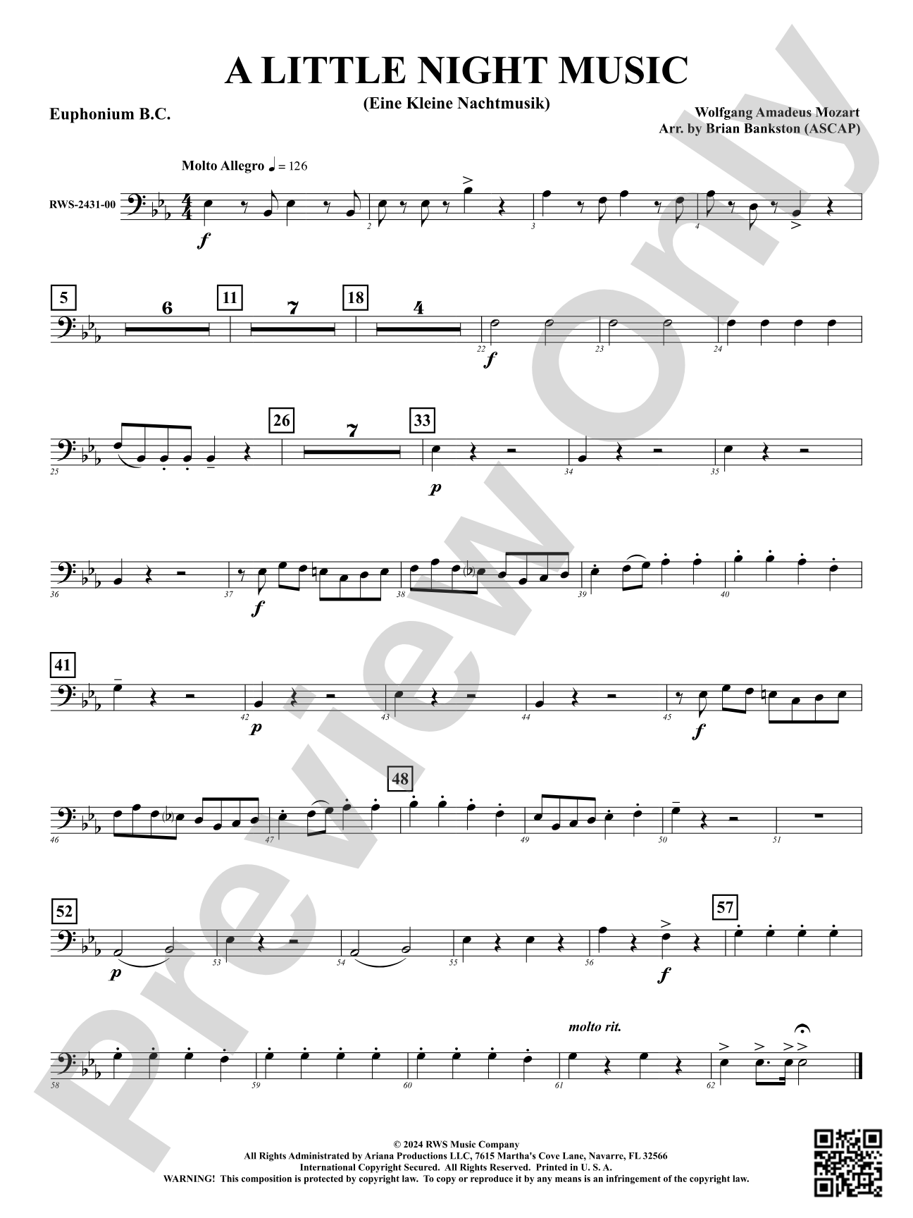 A Little Night Music - (Eine Kleine Nachtmusik): Baritone B.C.