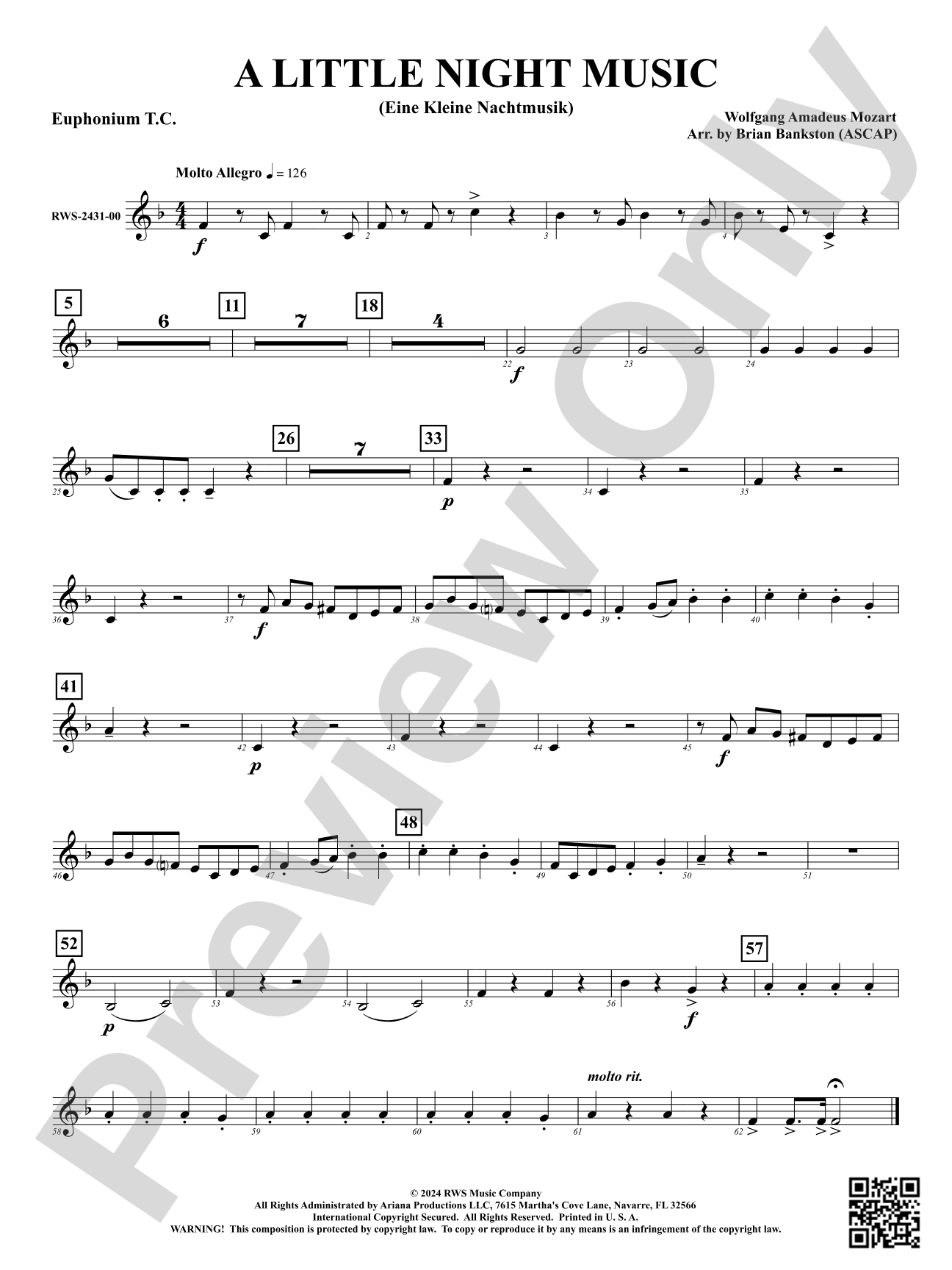 A Little Night Music - (Eine Kleine Nachtmusik): Baritone T.C.