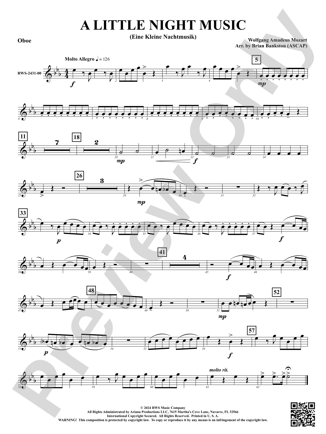 A Little Night Music - (Eine Kleine Nachtmusik): Oboe