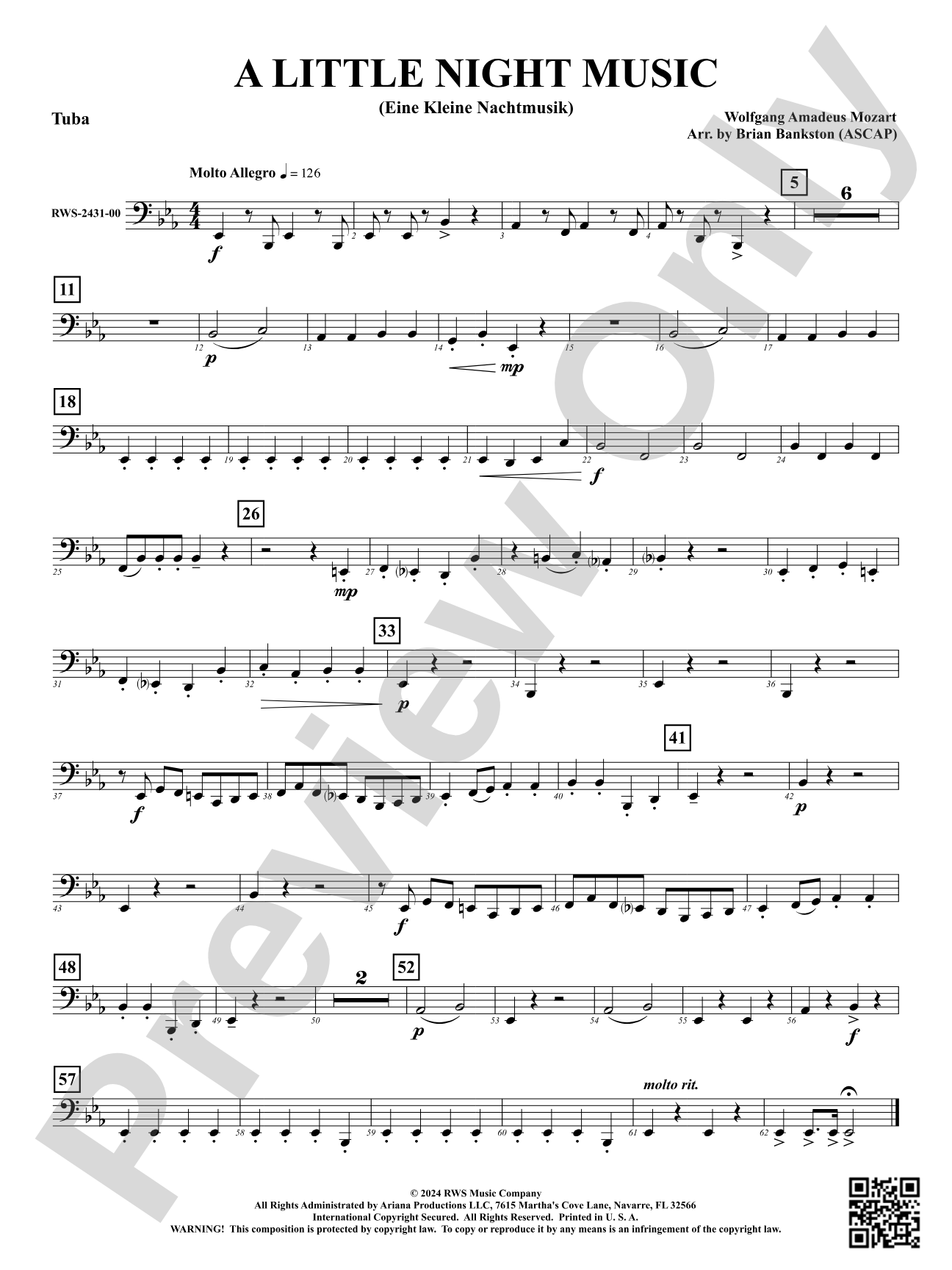 A Little Night Music - (Eine Kleine Nachtmusik): Tuba