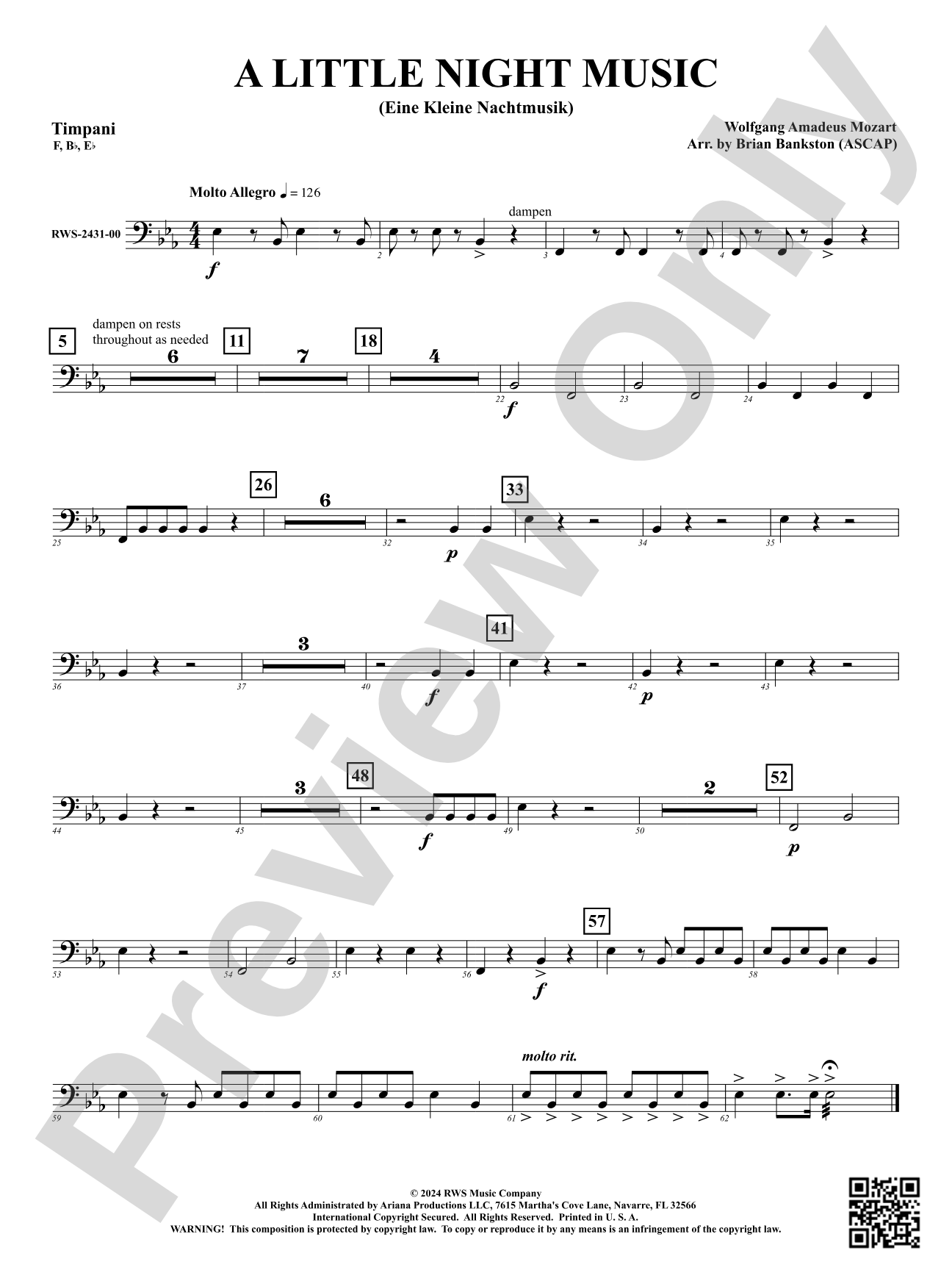 A Little Night Music - (Eine Kleine Nachtmusik): Timpani