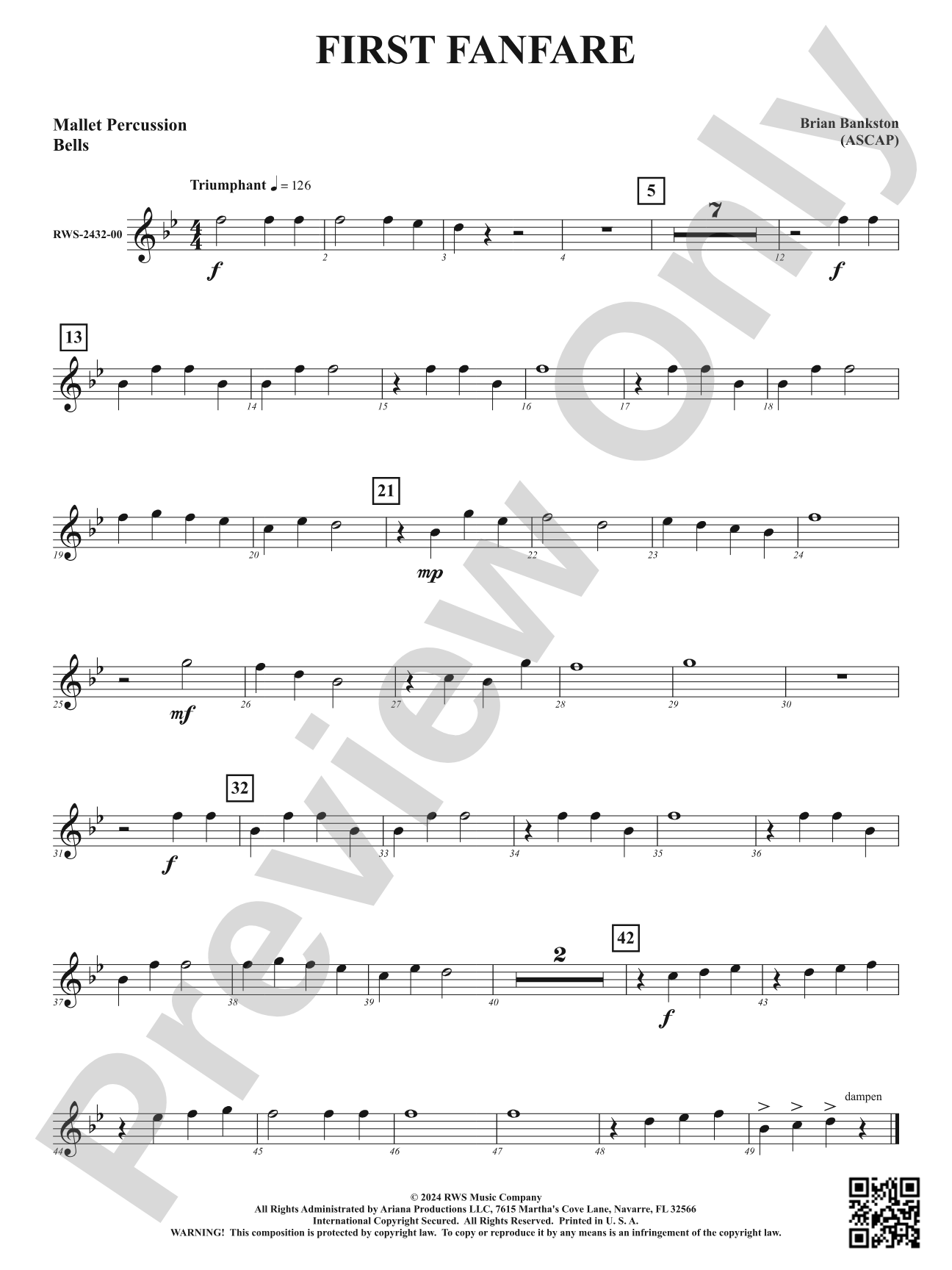 First Fanfare: 1st Mallet Percussion