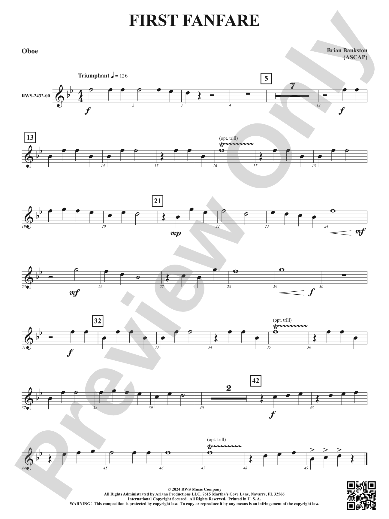 First Fanfare: Oboe
