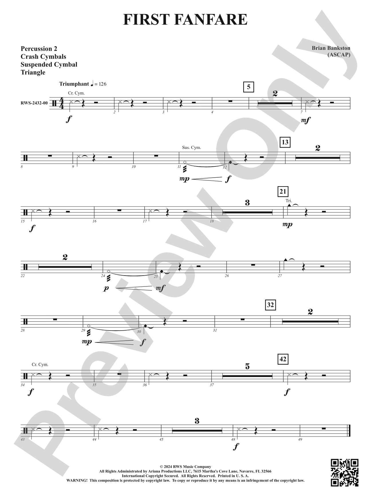 First Fanfare: 2nd Percussion