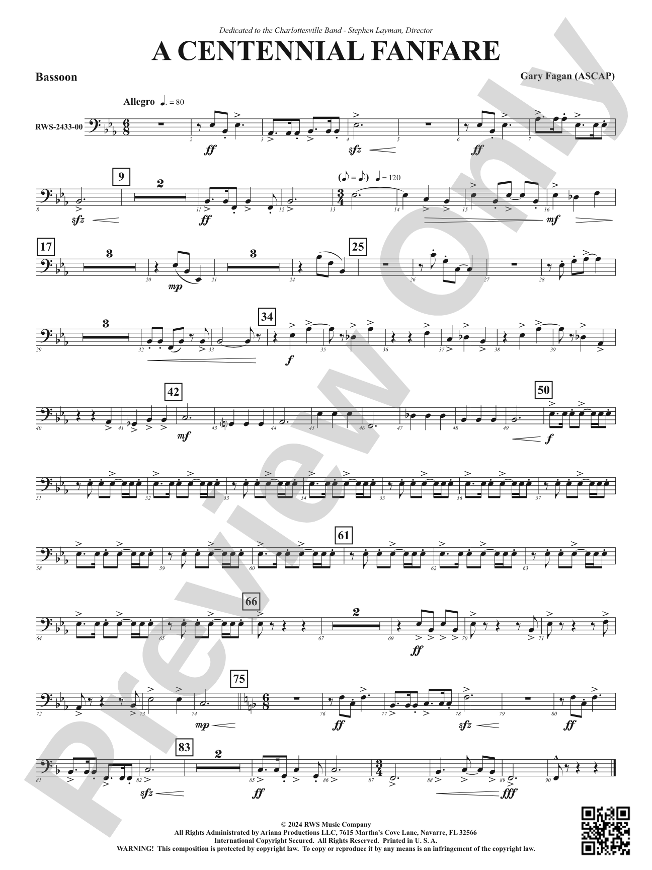 Centennial Fanfare: Bassoon