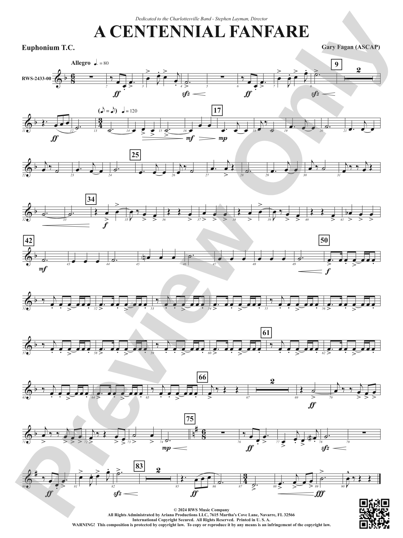 Centennial Fanfare: Baritone T.C.