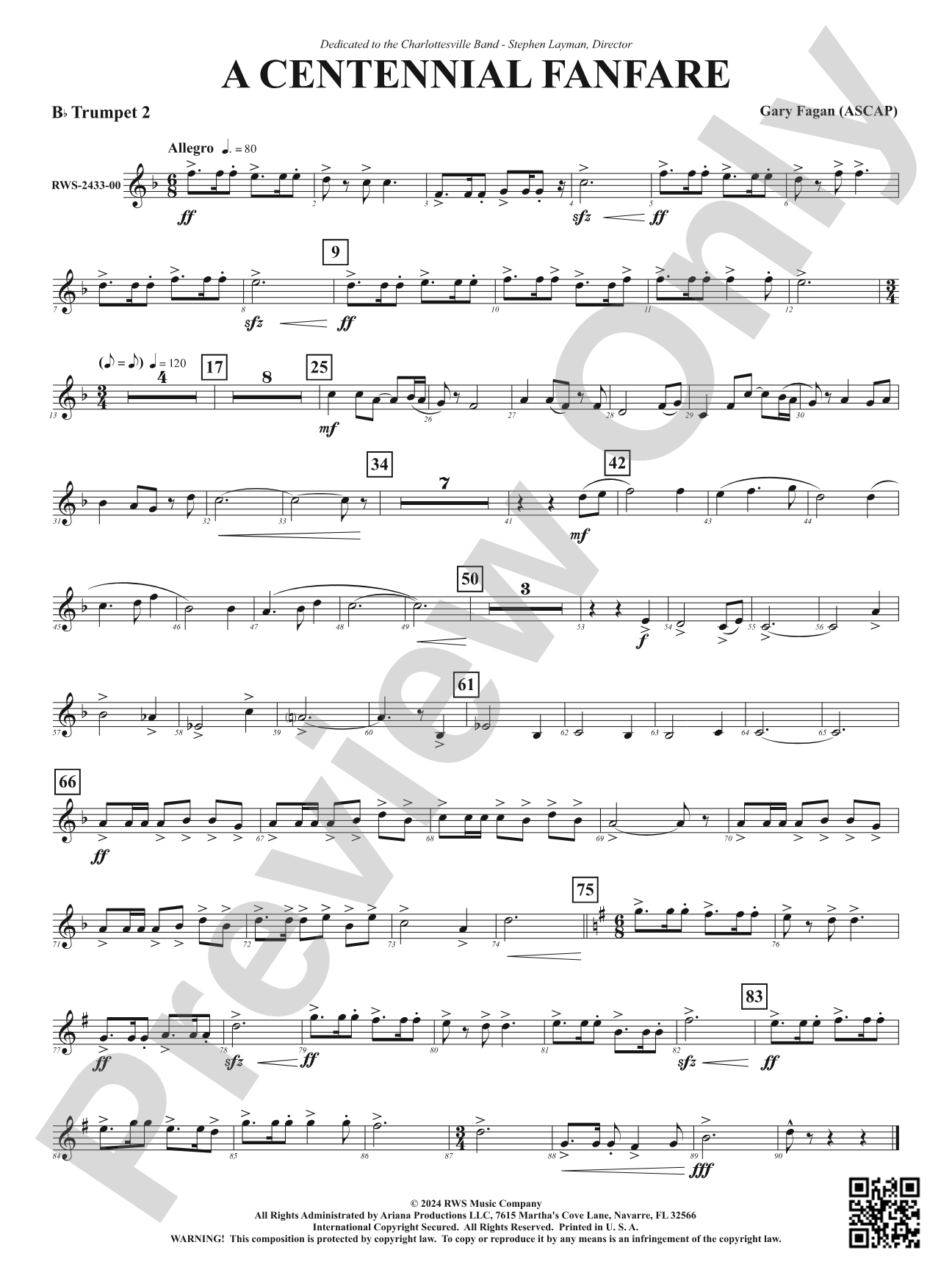 Centennial Fanfare: 2nd B-flat Trumpet