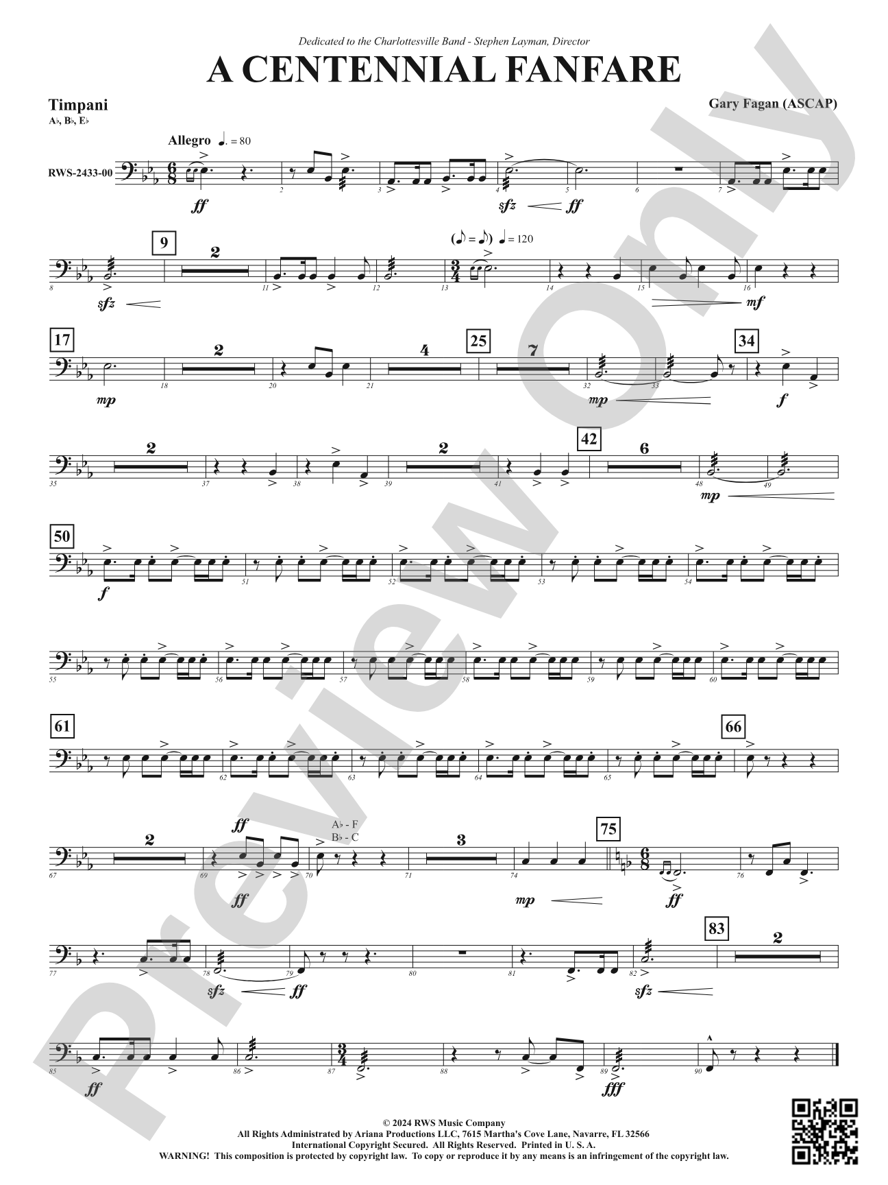 Centennial Fanfare: Timpani