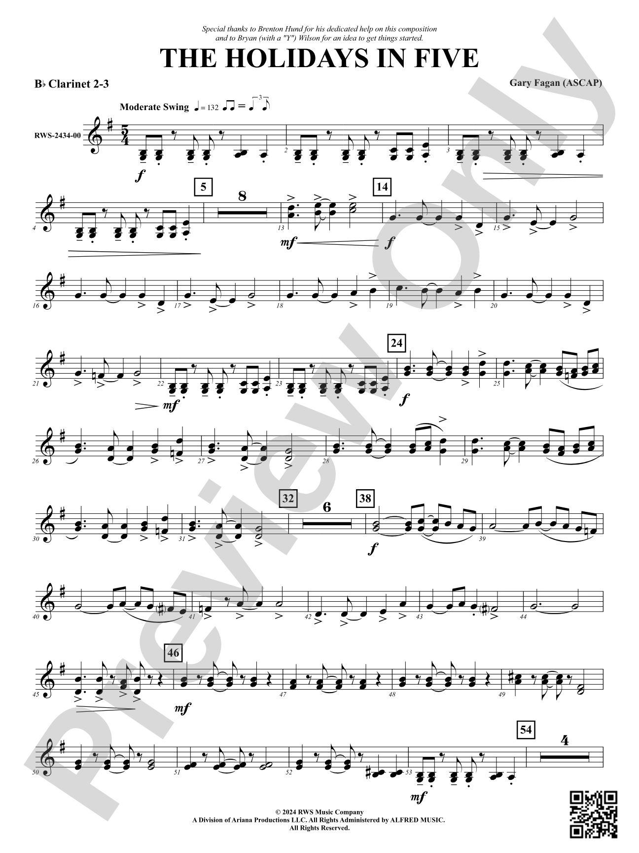 The Holidays in Five: 2nd & 3rd B-flat Clarinets