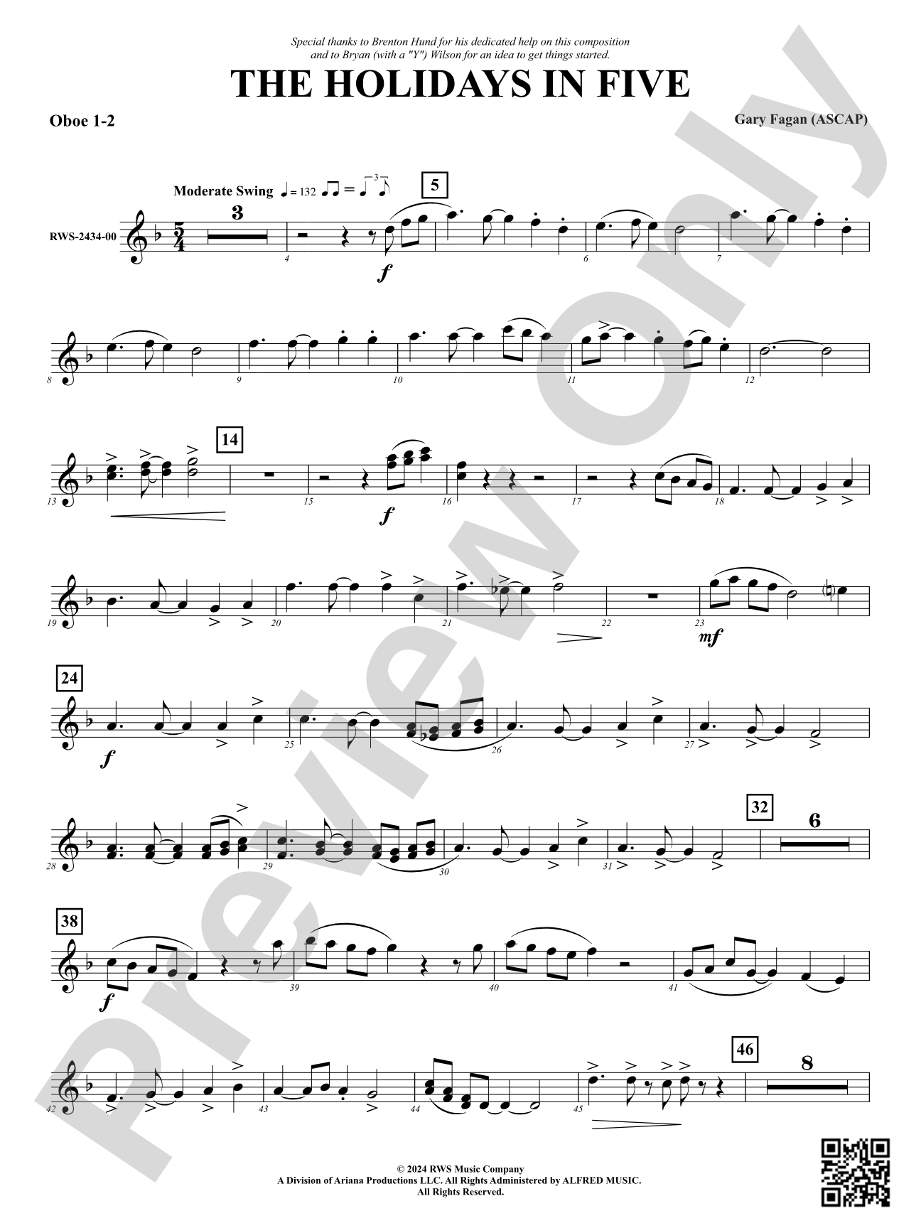 The Holidays in Five: 1st & 2nd Oboe