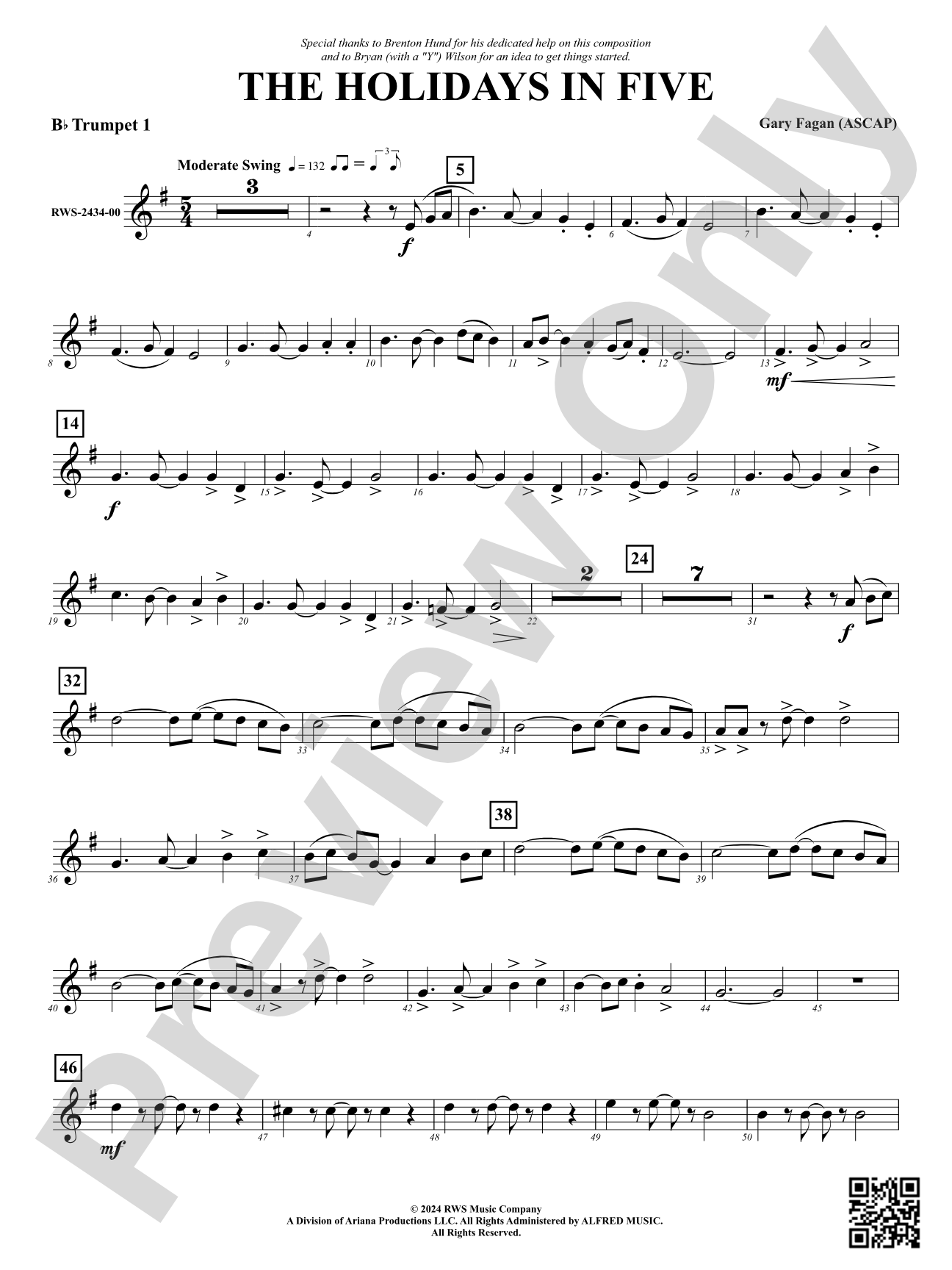 The Holidays in Five: 1st B-flat Trumpet