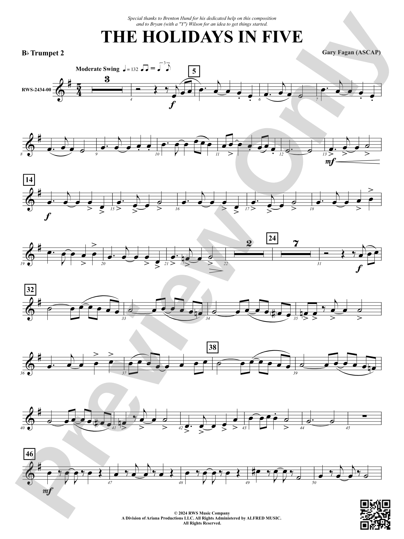 The Holidays in Five: 2nd B-flat Trumpet