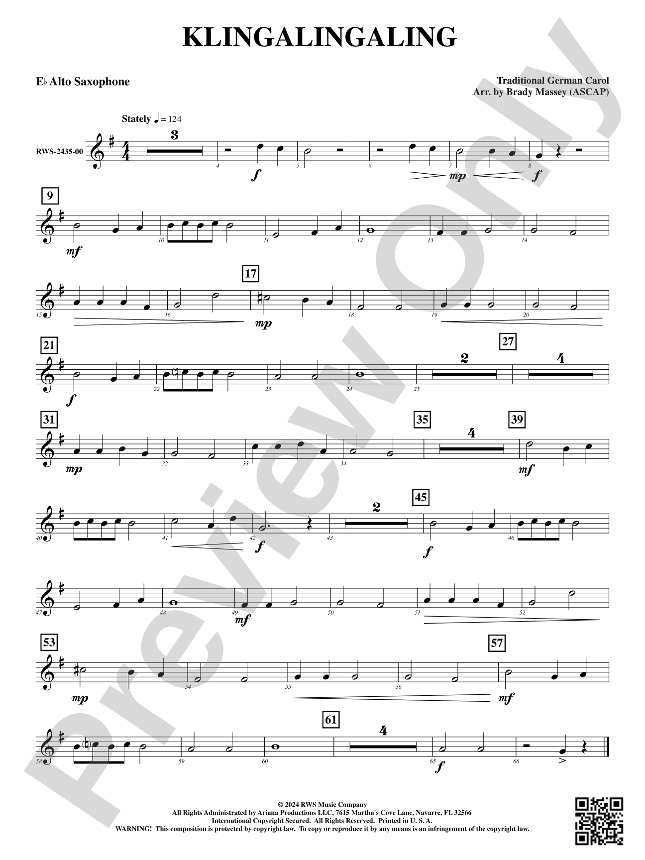 Klingalingaling: 1st E-flat Alto Saxophone