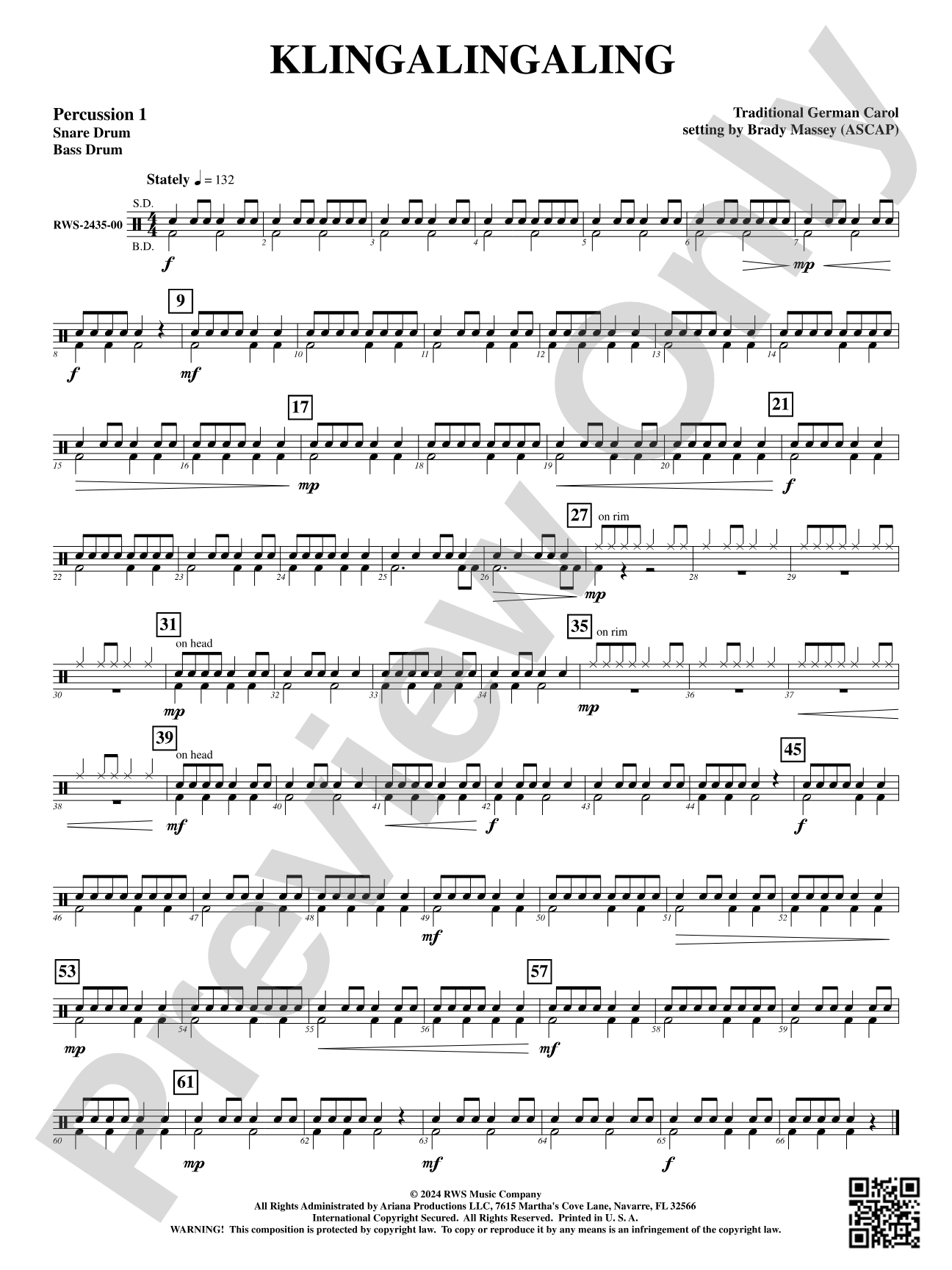 Klingalingaling: 1st Percussion
