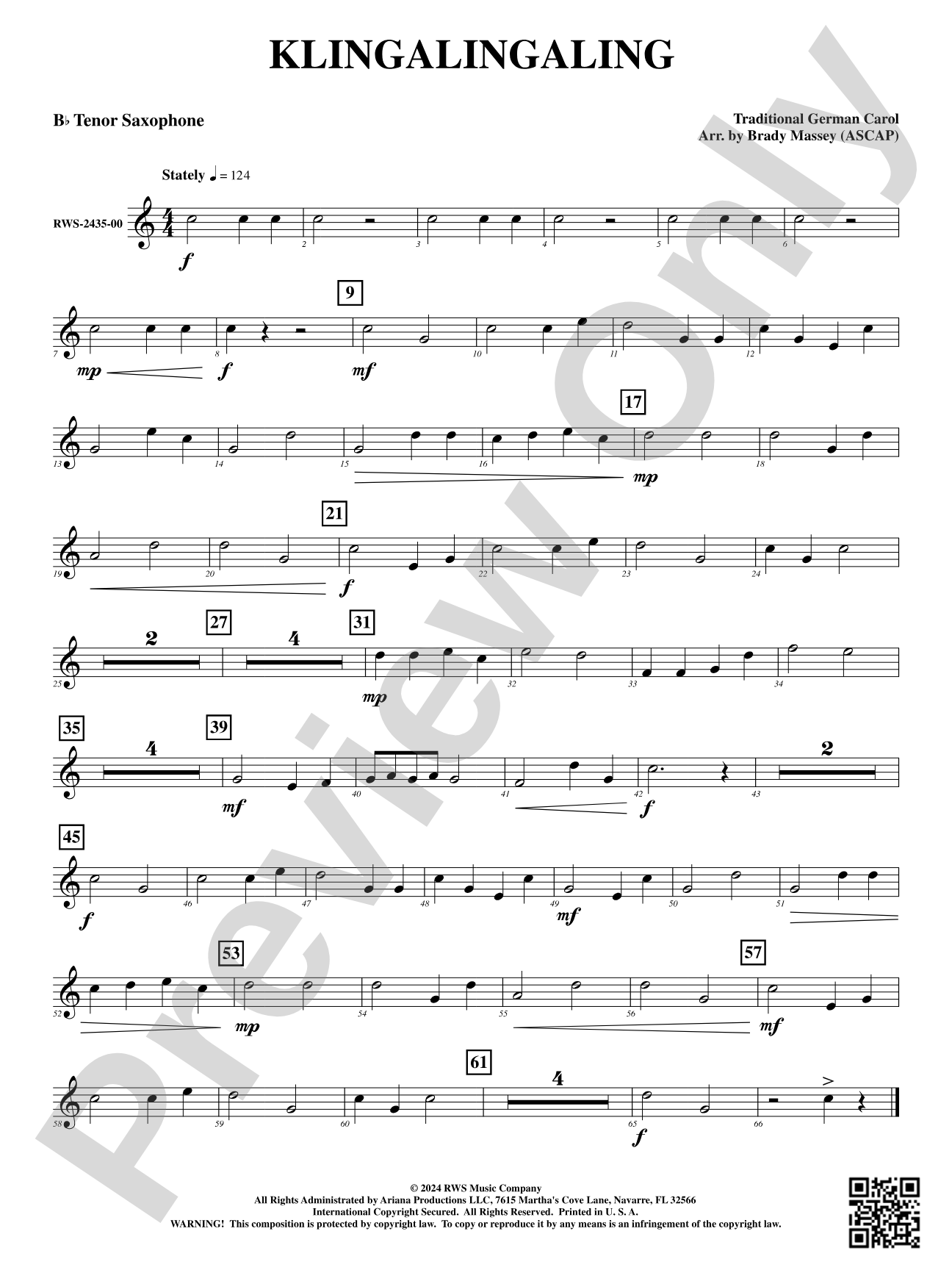 Klingalingaling: B-flat Tenor Saxophone