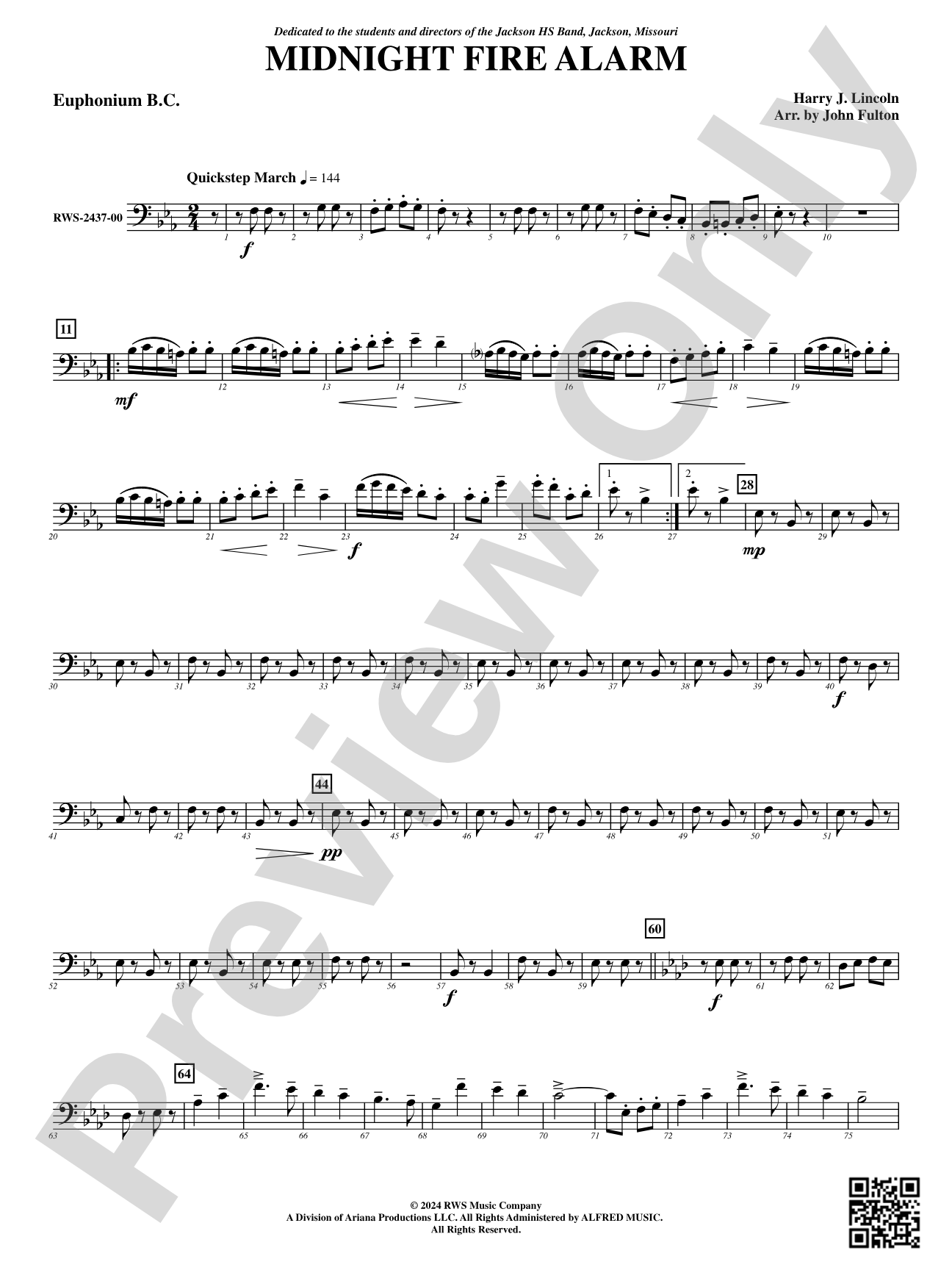 Midnight Fire Alarm: Baritone B.C.