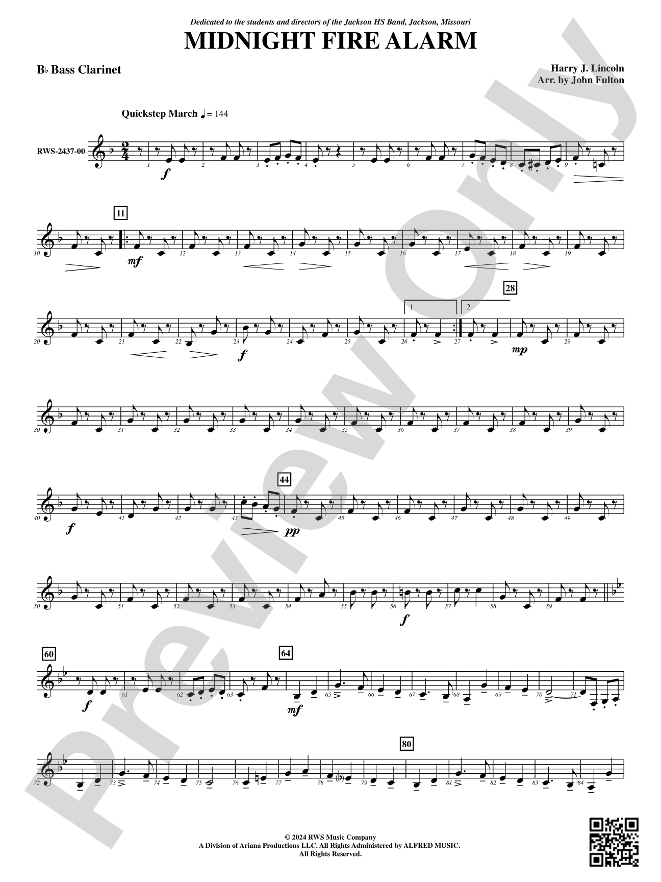 Midnight Fire Alarm: B-flat Bass Clarinet