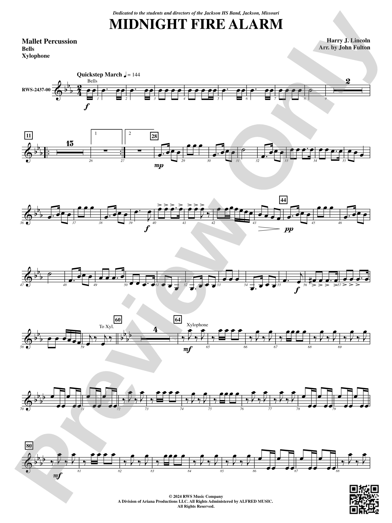 Midnight Fire Alarm: 1st Mallet Percussion