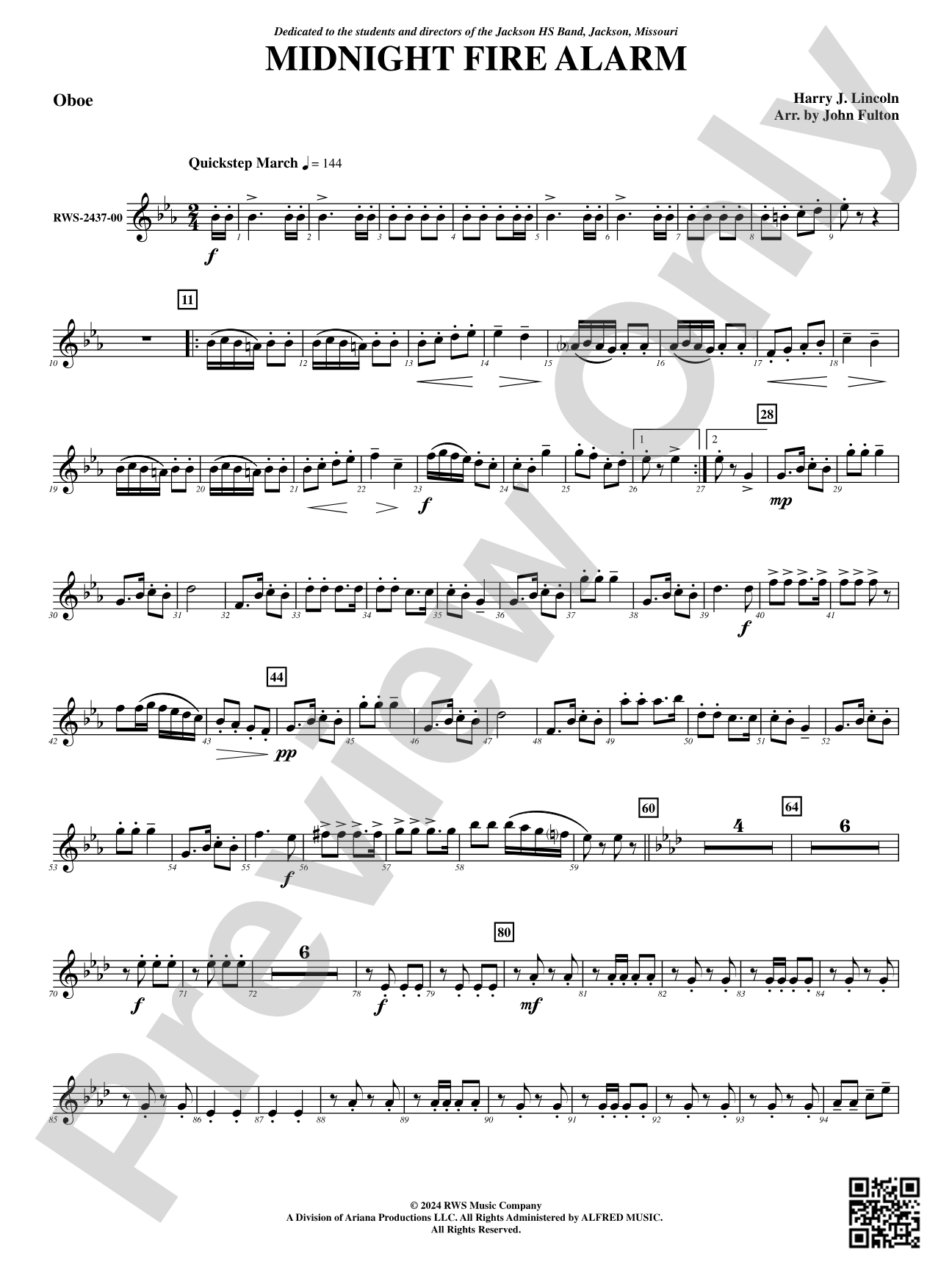 Midnight Fire Alarm: Oboe
