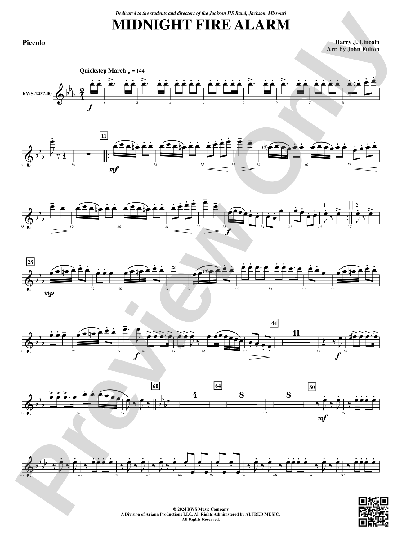 Midnight Fire Alarm: Piccolo