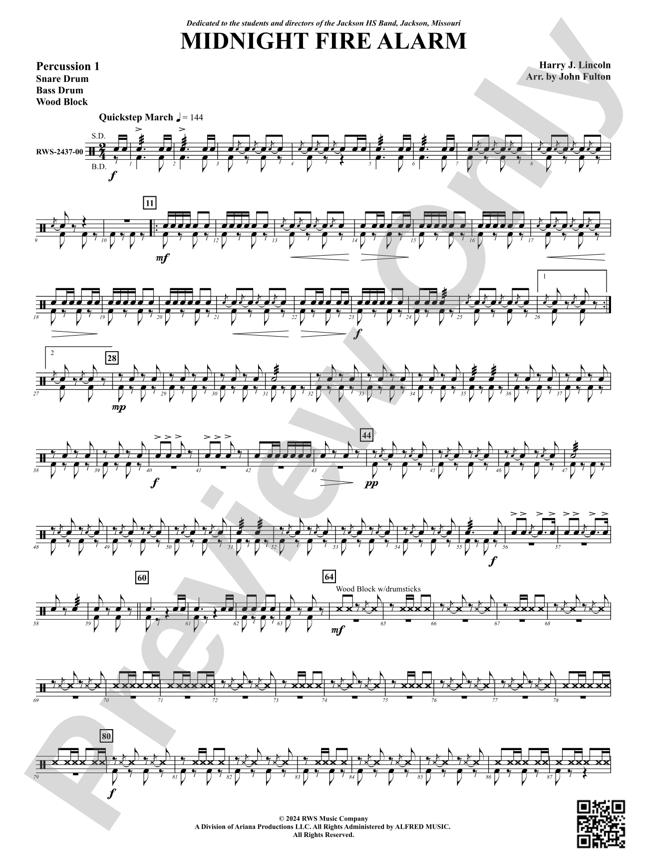 Midnight Fire Alarm: 1st Percussion