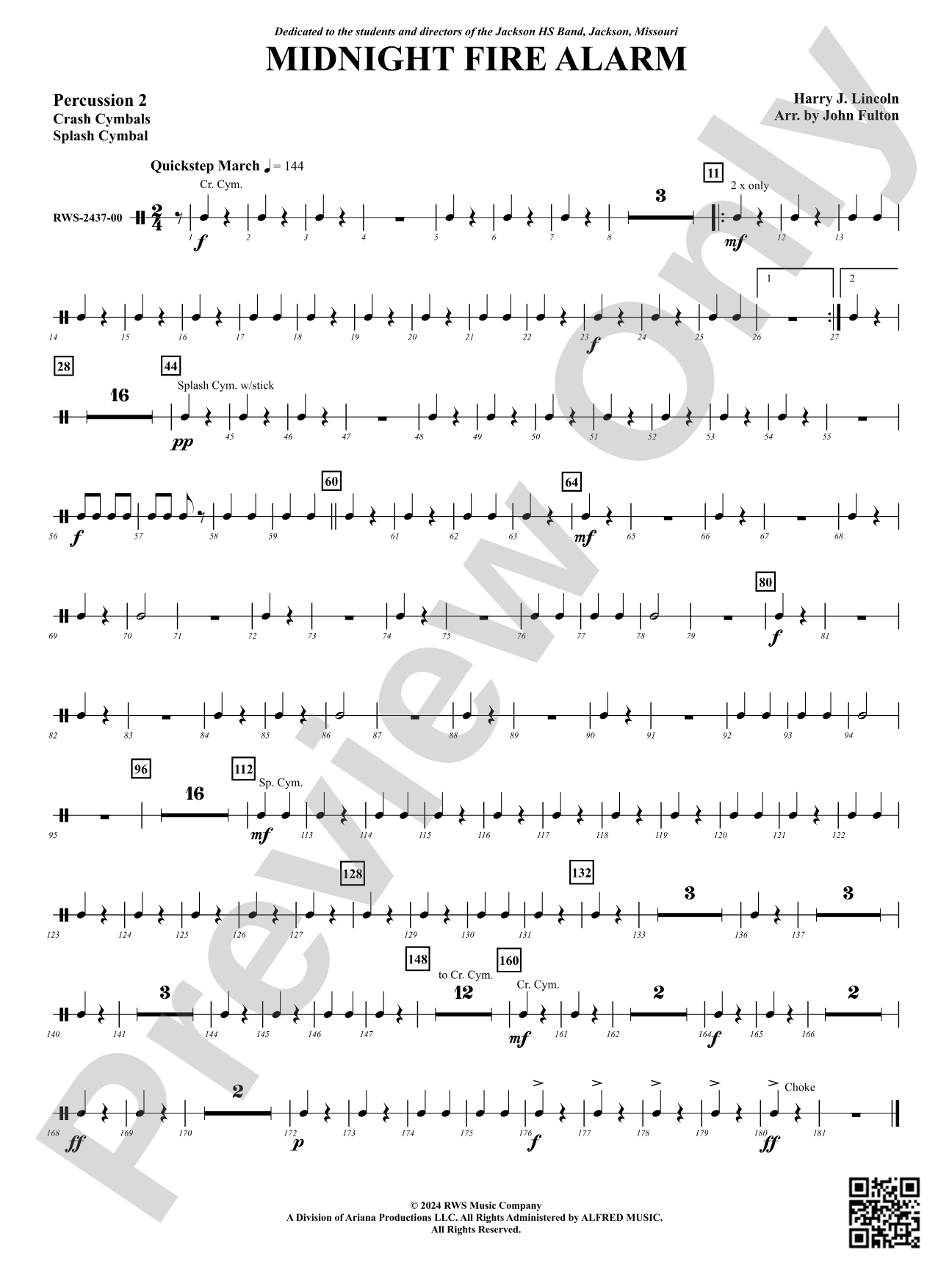 Midnight Fire Alarm: 2nd Percussion