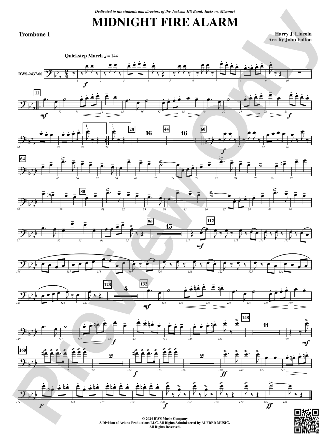 Midnight Fire Alarm: 1st Trombone