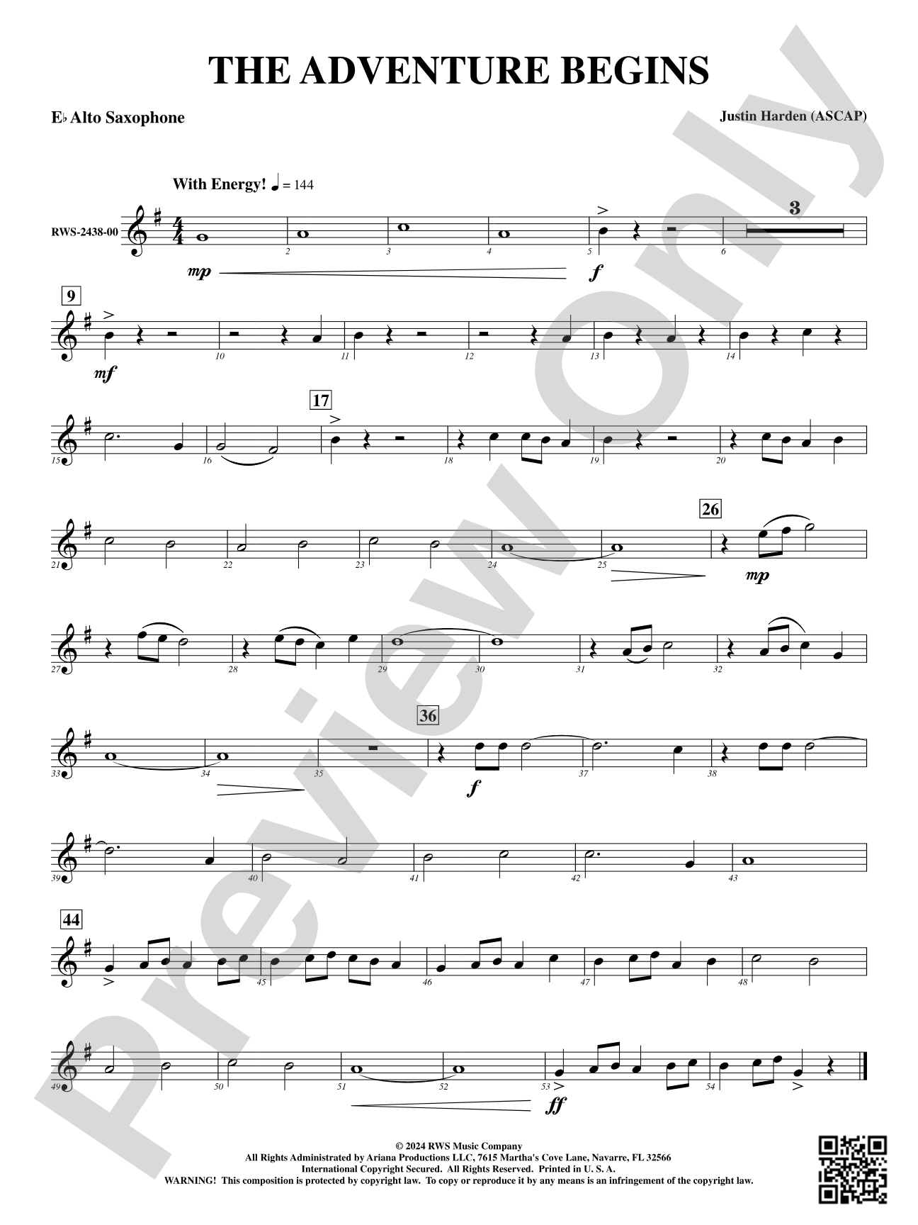 The Adventure Begins: 1st E-flat Alto Saxophone