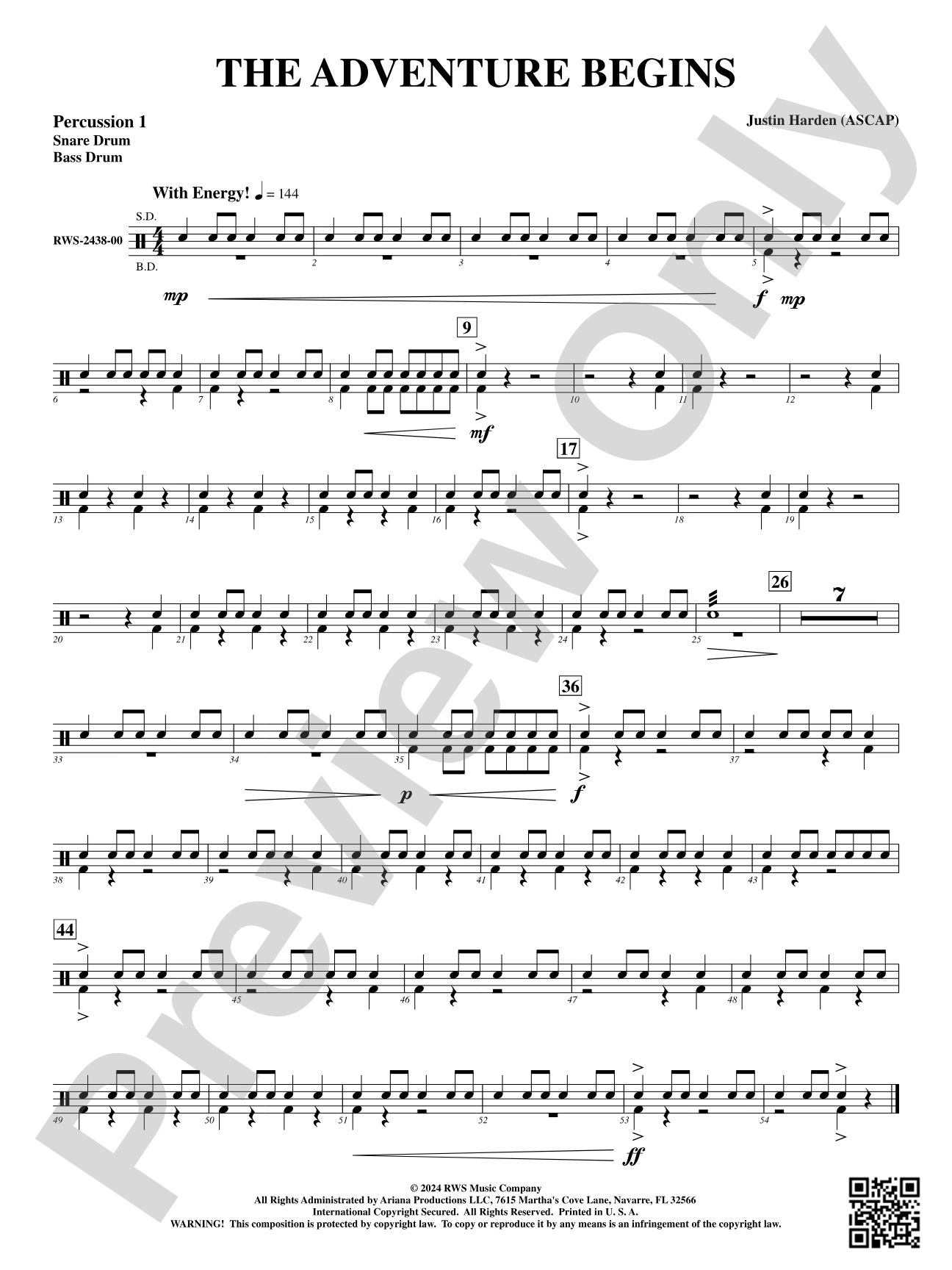 The Adventure Begins: 1st Percussion