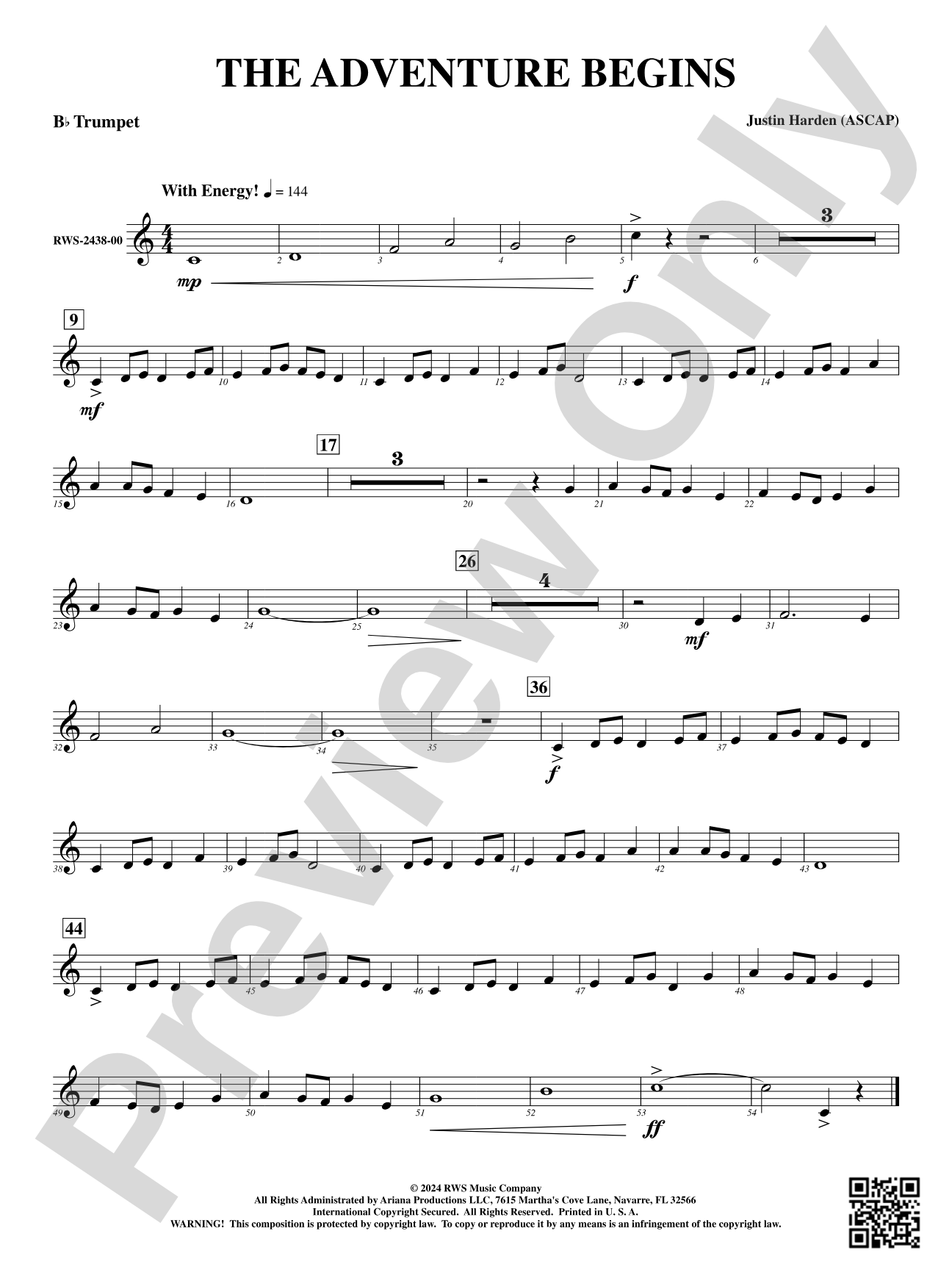 The Adventure Begins: 1st B-flat Trumpet